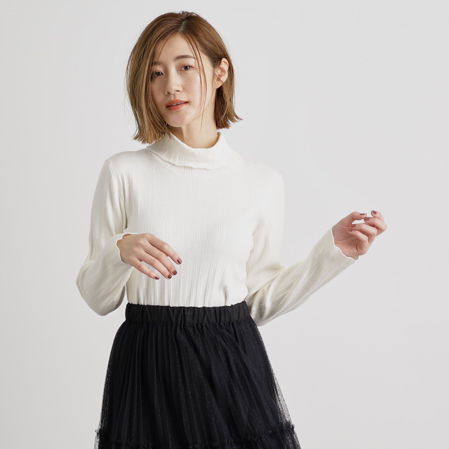 grove「【雑誌掲載】アンジェリーナランダムリブプルオーバー」|ニット・セーター|