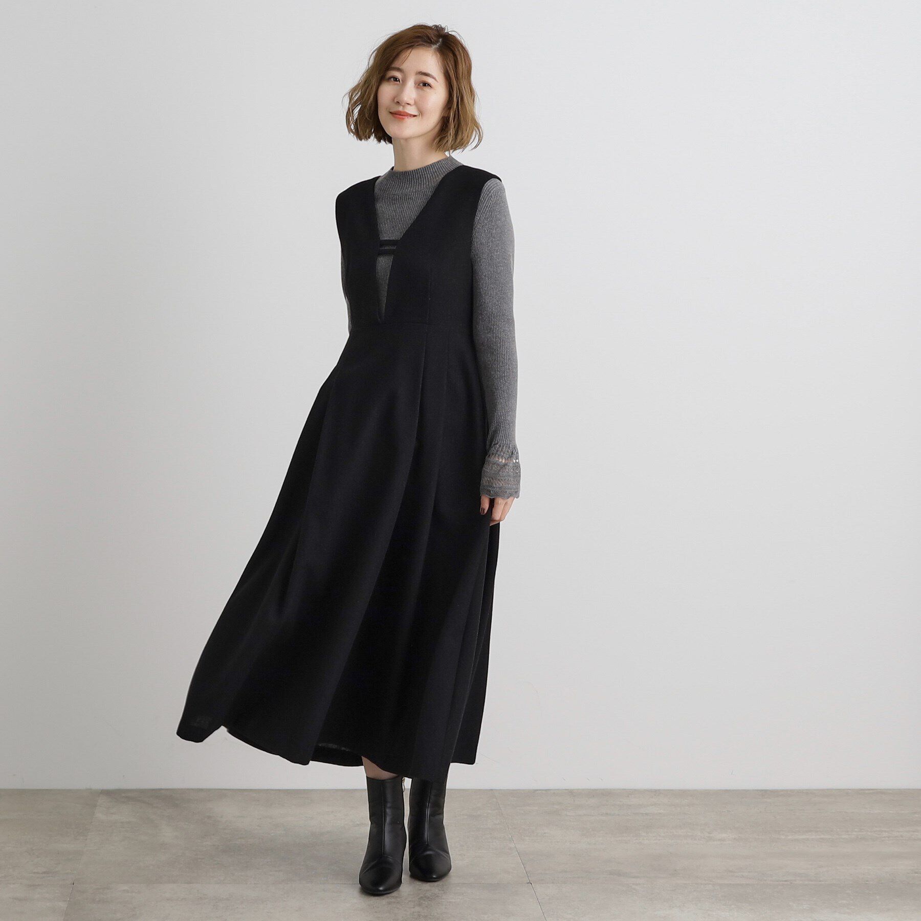 grove「【前後2WAY】ラメツイードフレアージャンドレ」|ワンピース|