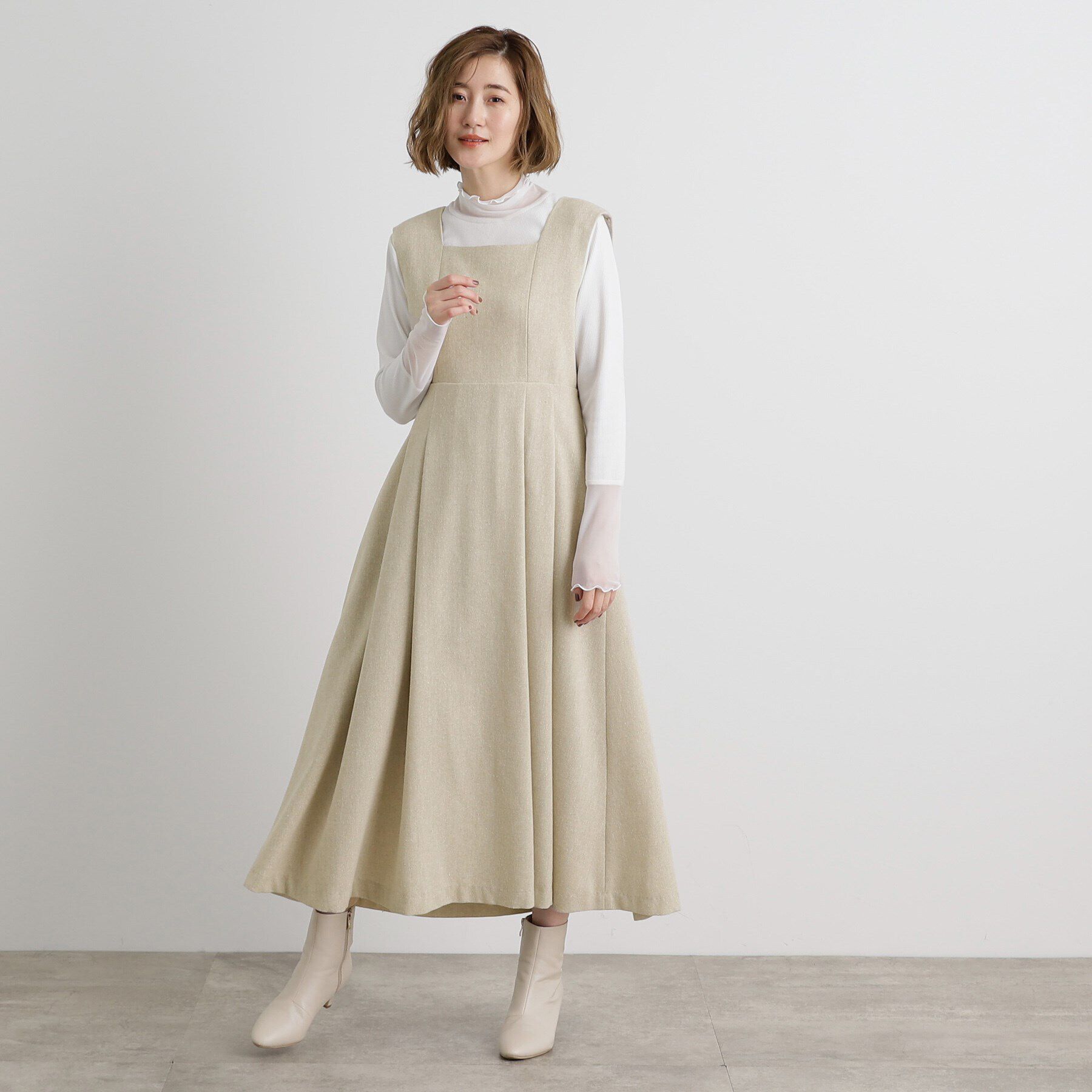 grove「【前後2WAY】ラメツイードフレアージャンドレ」|ワンピース|