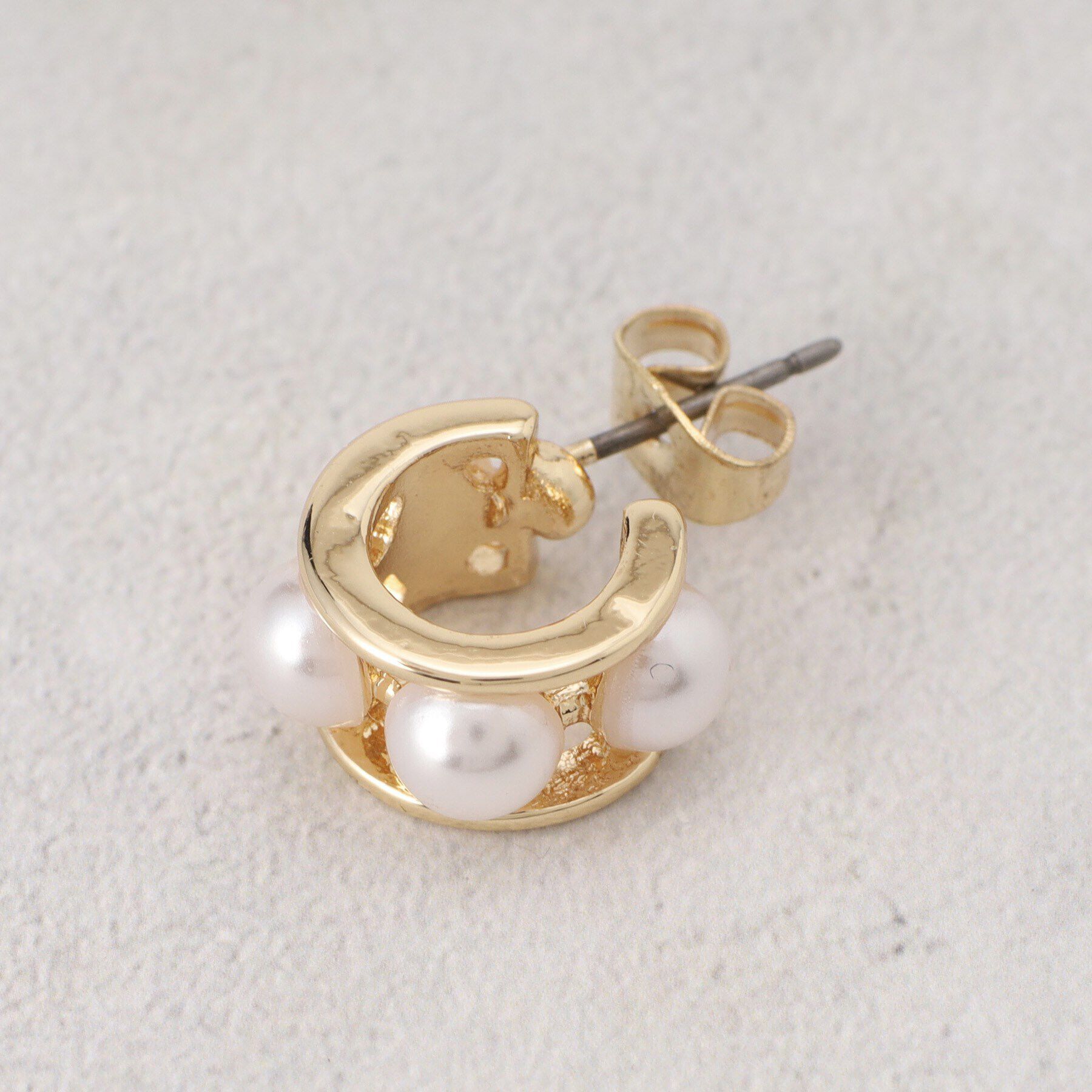 grove「パール調ミニメタルフープピアス」|ピアス|