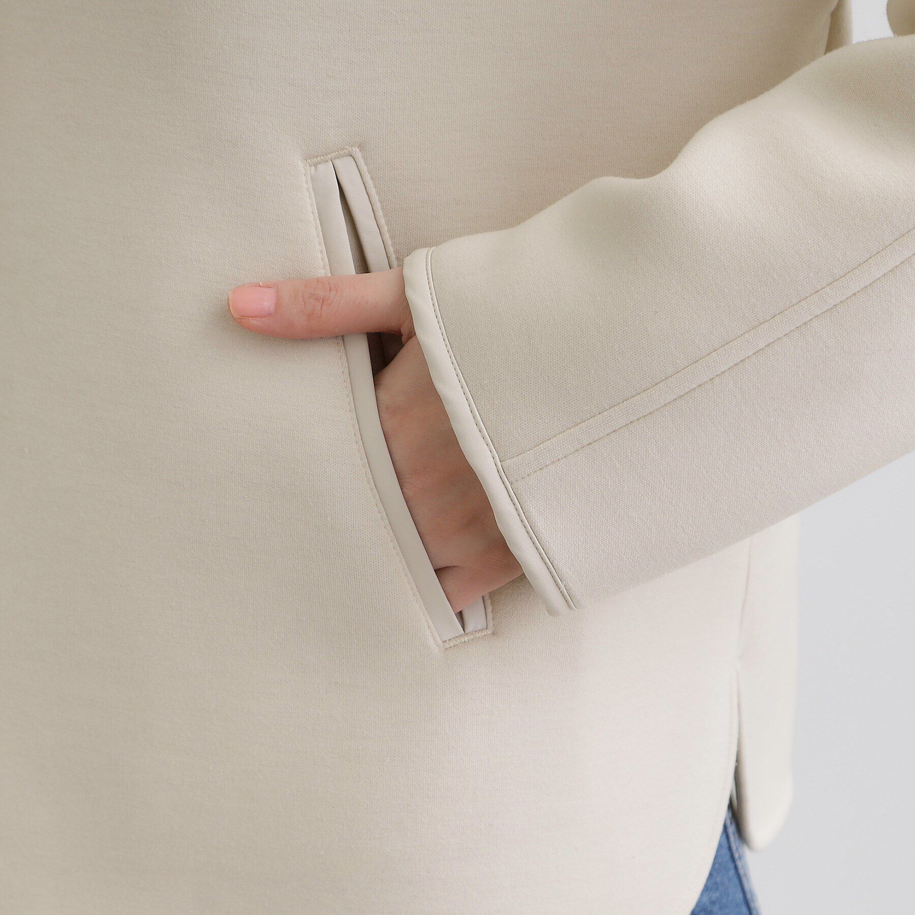 grove「ダンボールジャージパイピングブルゾン」|ブルゾン・スタジャン|