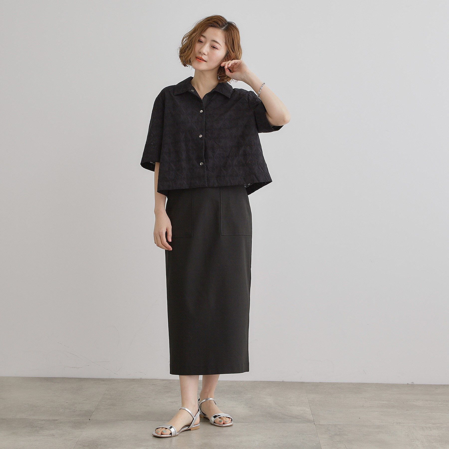 grove「刺繍レースショートジャケット」|テーラードジャケット|