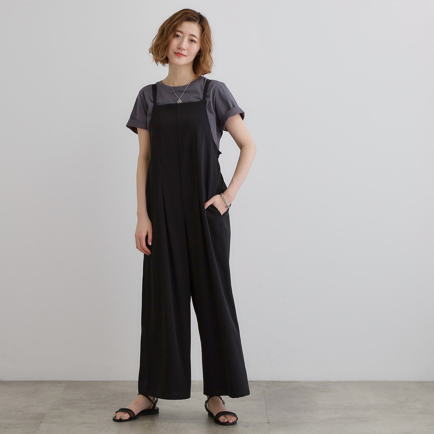 grove「一枚でこなれる、大人のイージーサロペット」|オールインワン|