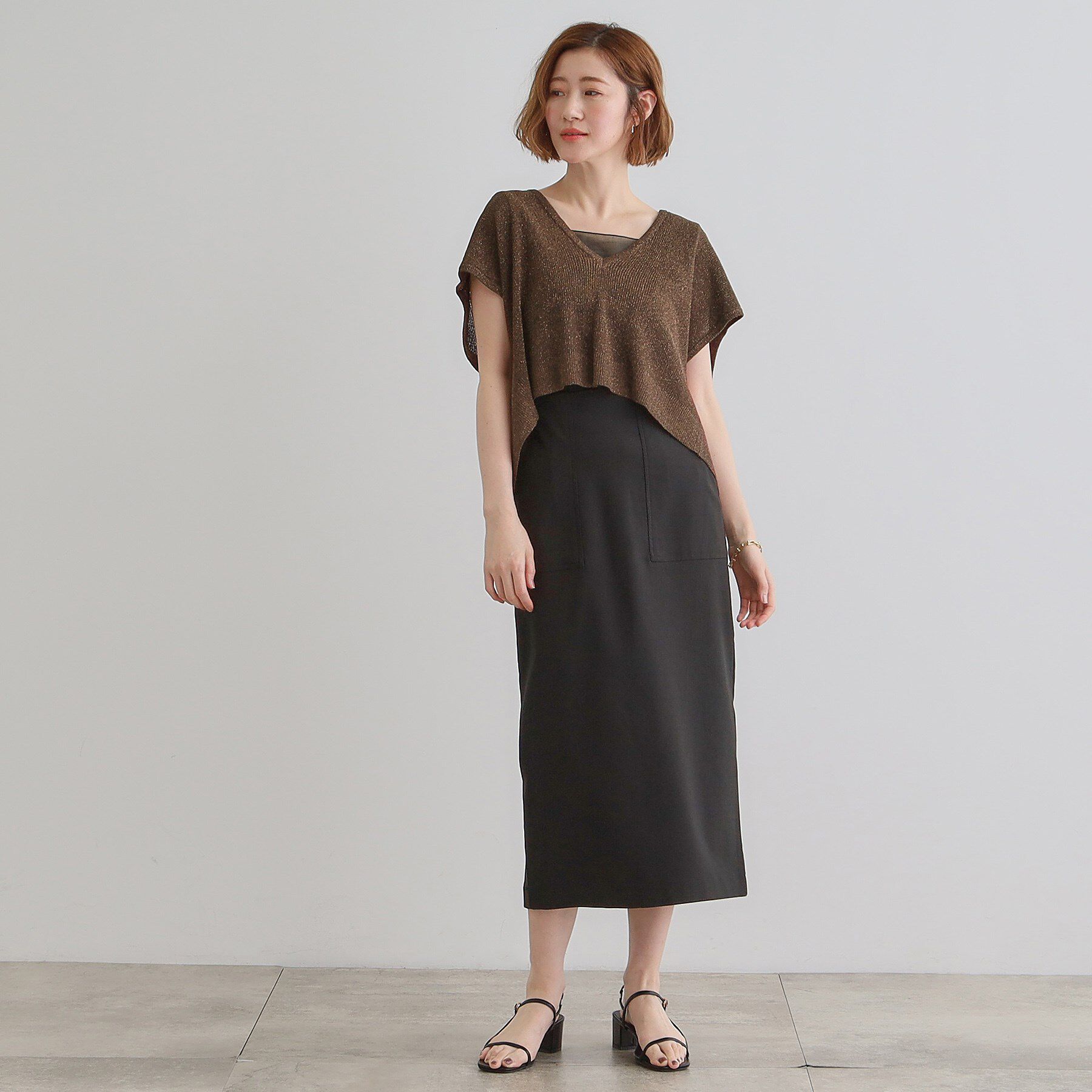 grove「ラメベスト&times;ニットワンピースSET」|ワンピース|