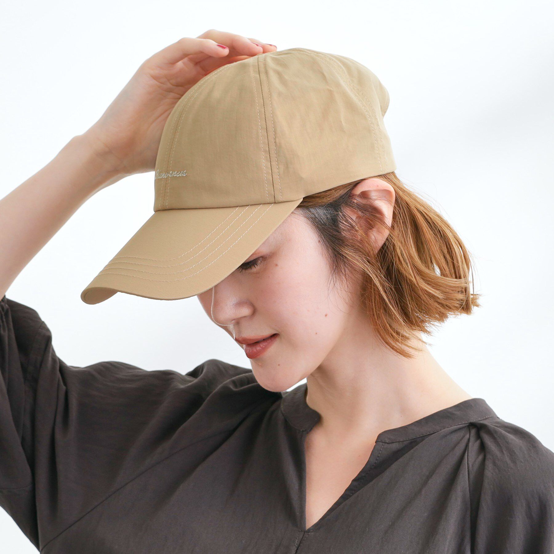 grove「ロゴラメ刺繍キャップ【撥水・手洗い可】」|キャップ・キャスケット|