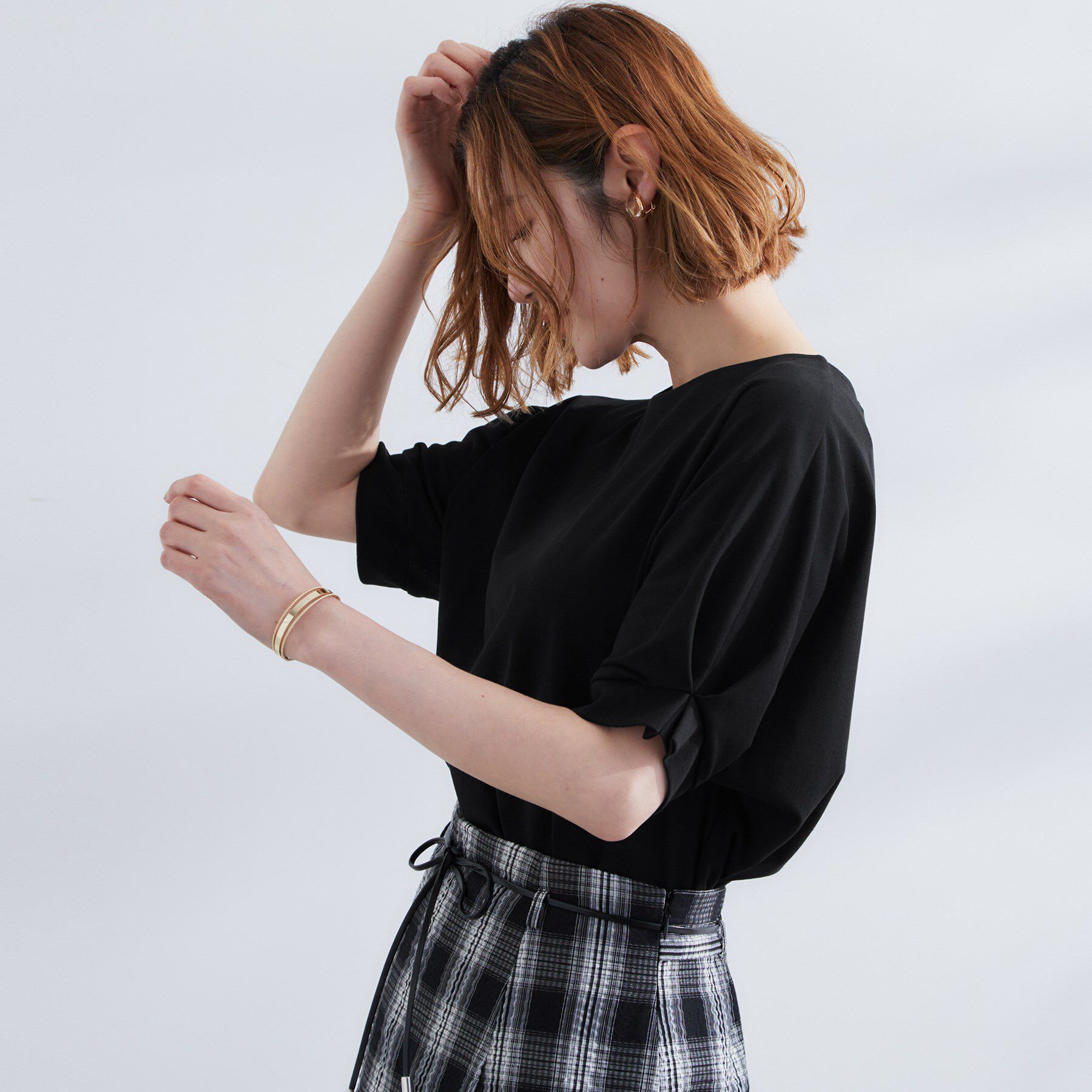 grove「【UVカット/ひんやり/二の腕カバー】タックドルマンプルオーバー」|Tシャツ・カットソー|