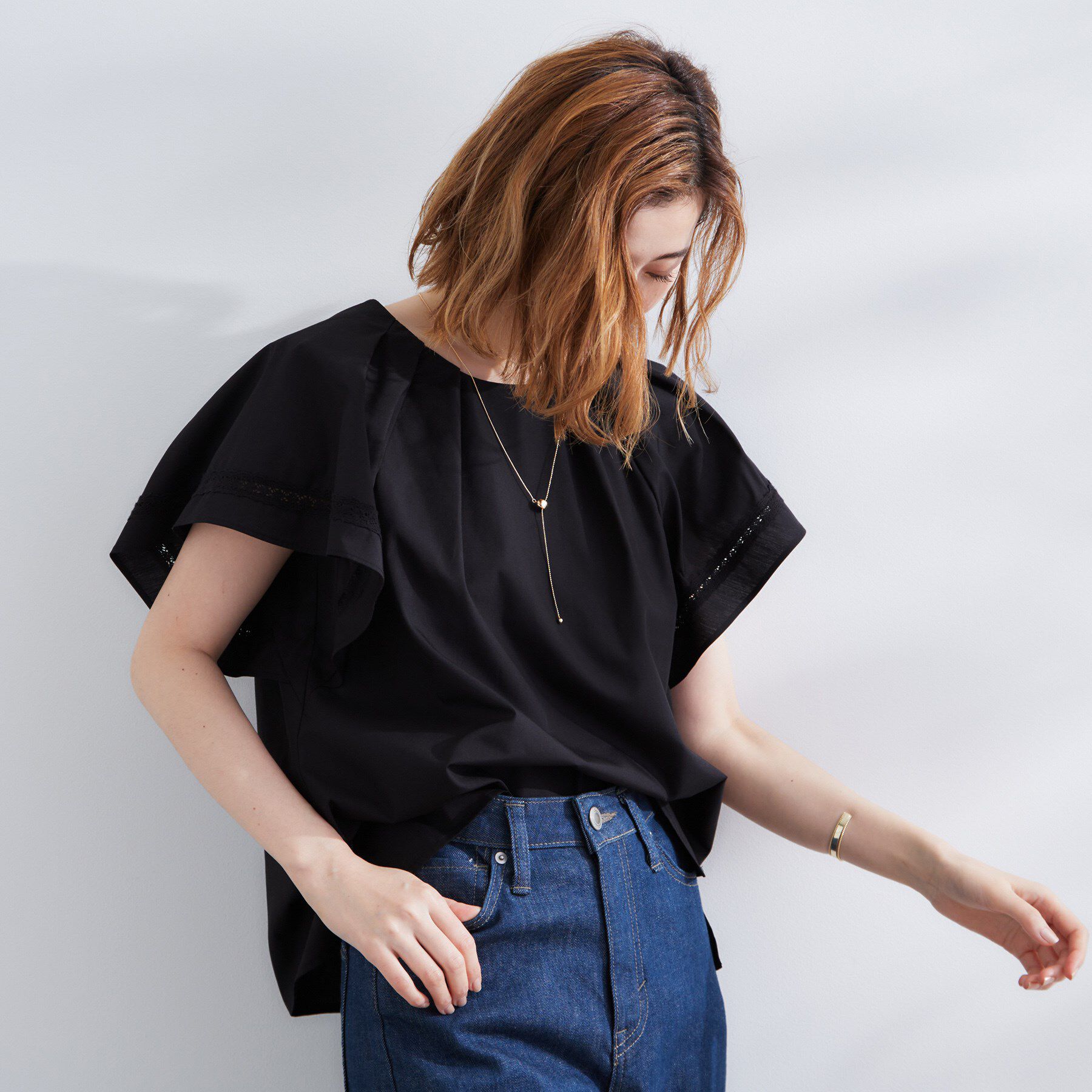 grove「【サスティナブル原料】涼し気フレアスリーブブラウス」|シャツ・ブラウス|