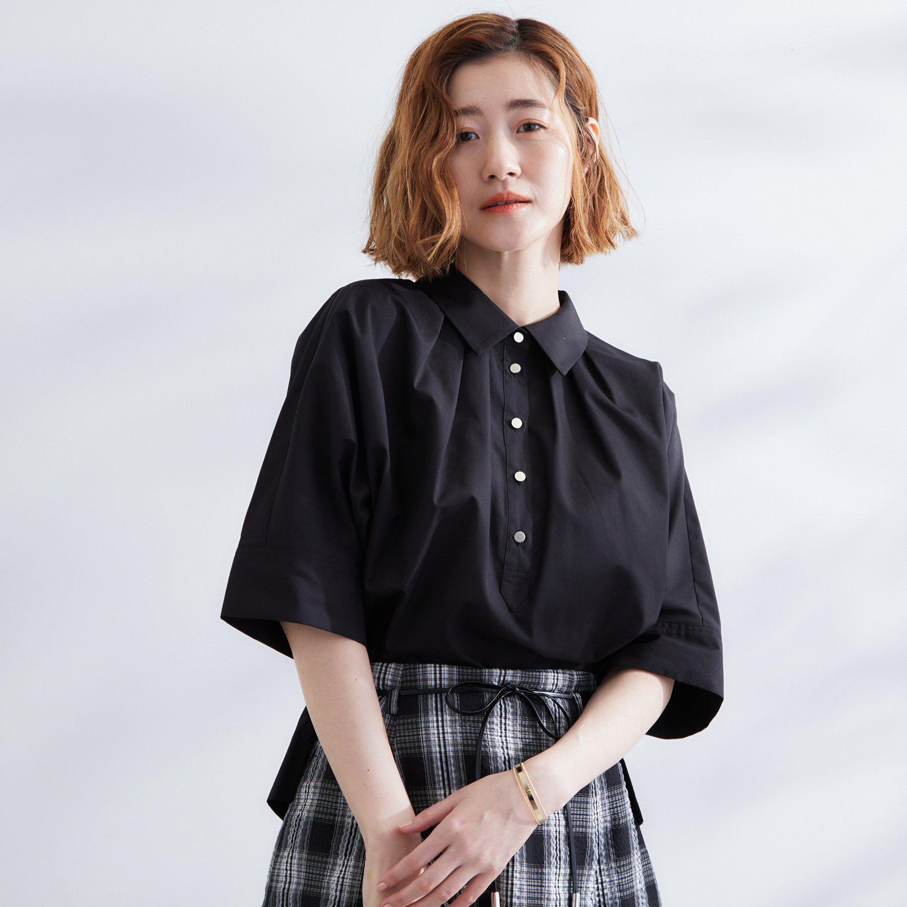 grove「【サスティナブル原料】衿付きドルマンタックシャツ」|シャツ・ブラウス|