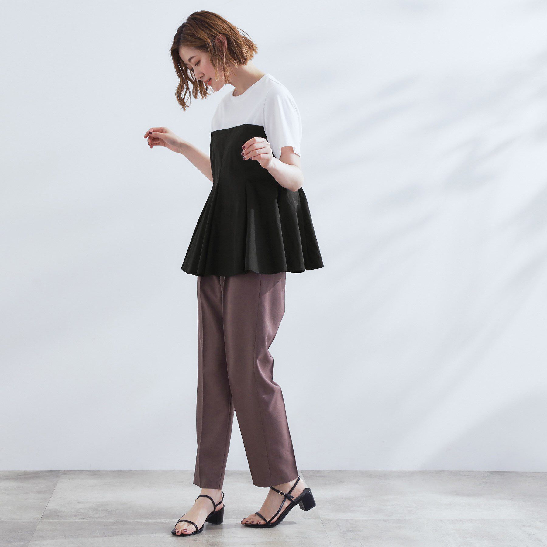 grove「贅沢フレアーが高見え ドッキングビスチェT」|Tシャツ・カットソー|