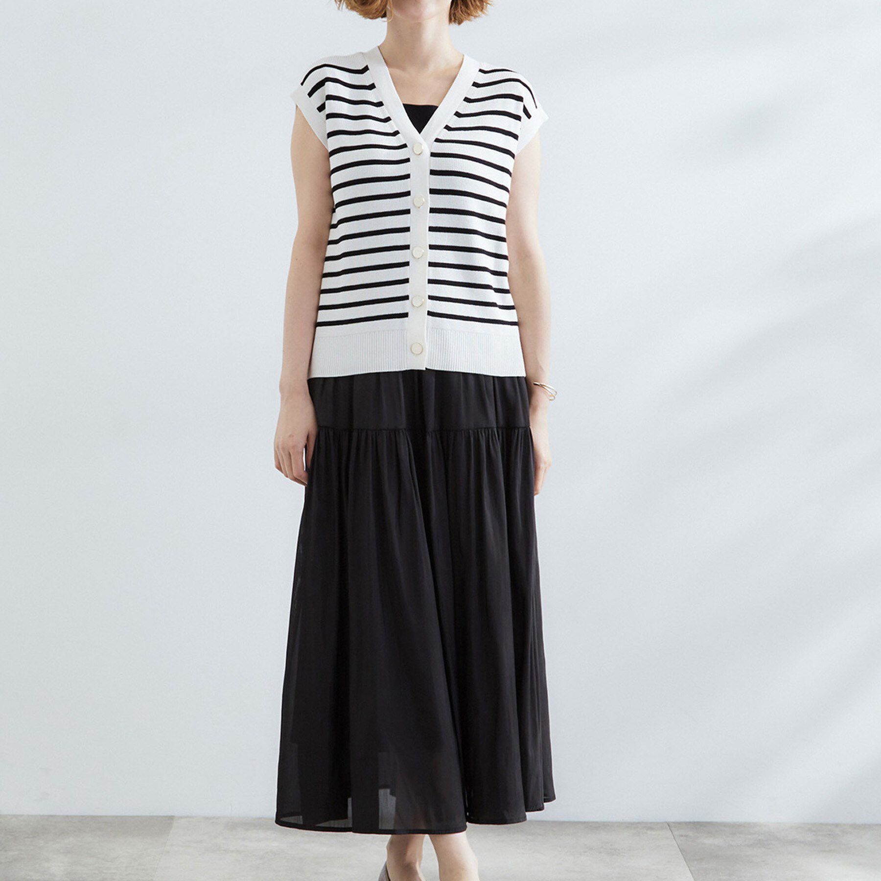 grove「【2点SET】可愛く着まわせる！便利なニットベスト＆スカートセット」|スーツ|