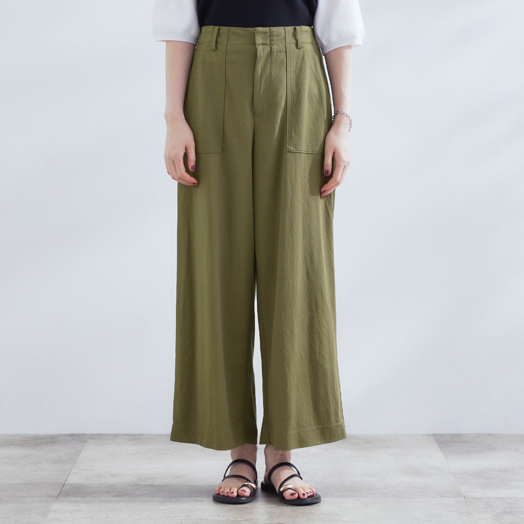 grove「【接触冷感】見た目はきちんと、着心地はらくちん クロップドベイカーパンツ」|その他|