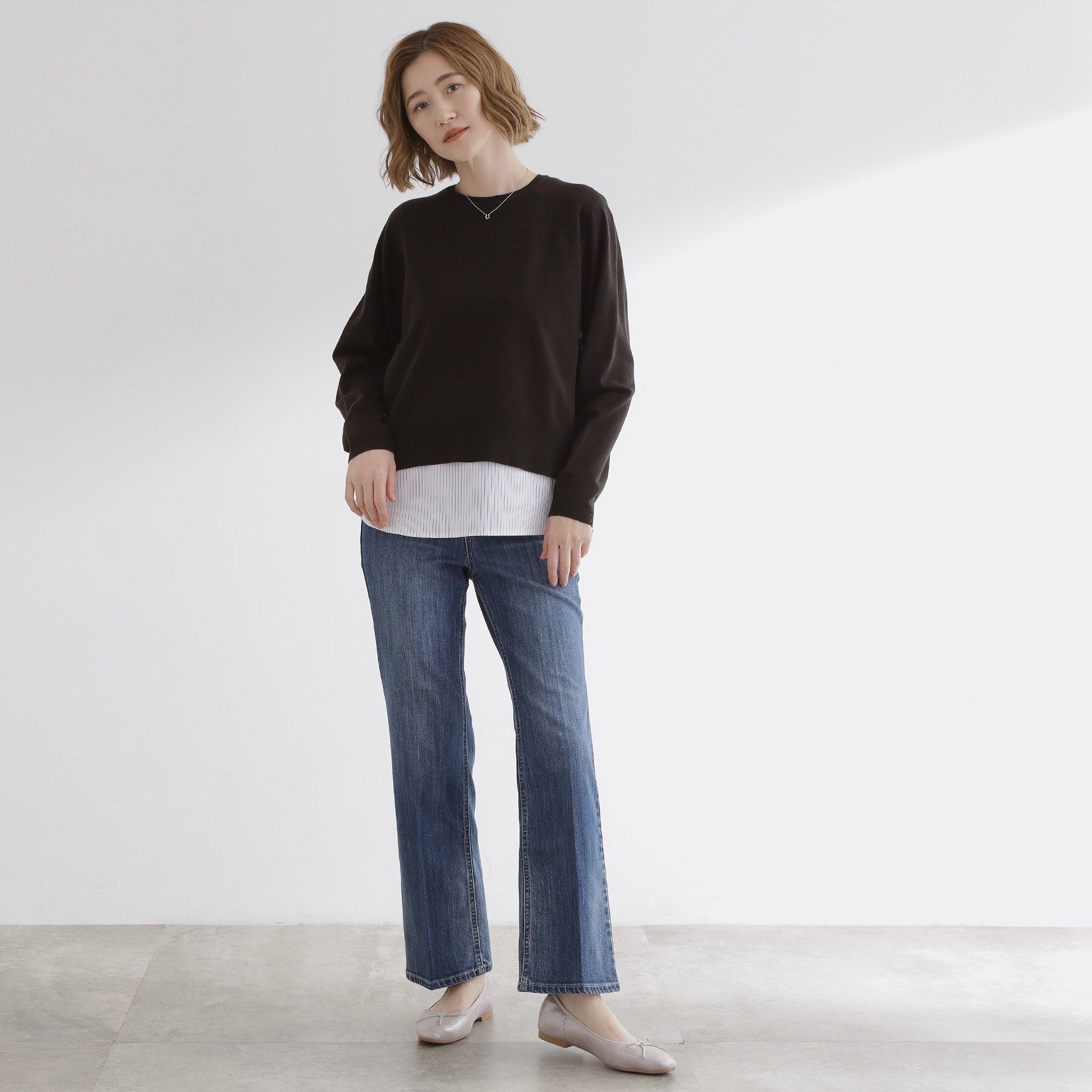 grove「最終お値下げ！！【洗える/毛玉軽減】天竺ラグランスリーブプルオーバー」|ニット・セーター|