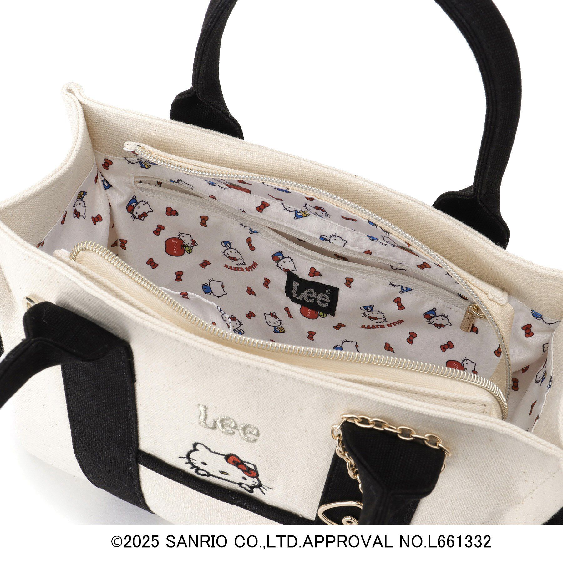 grove「【ハローキティ】Lee別注ポケット刺繍スクエアトート」|トートバッグ|