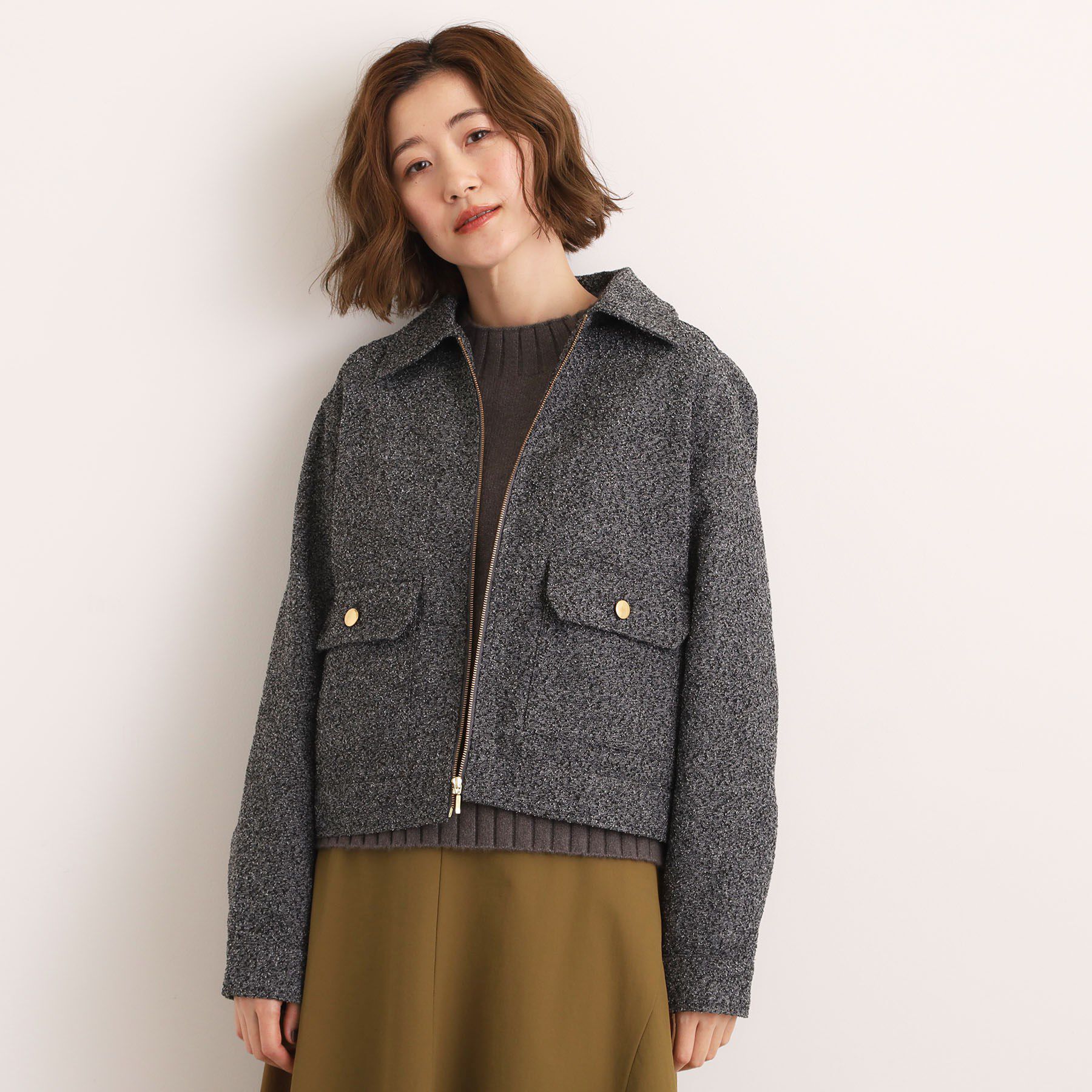 grove「カジュアルに羽織れる、大人のツイードトラックジャケット」|ブルゾン・スタジャン|