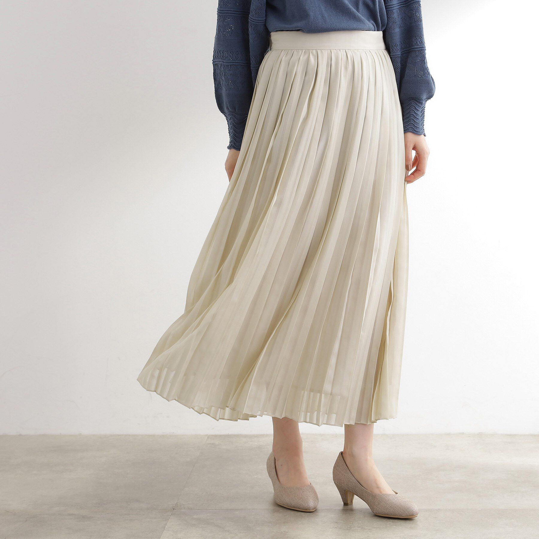 grove「【洗える】ひらりとゆれる　上品プリーツスカート」|スカート|