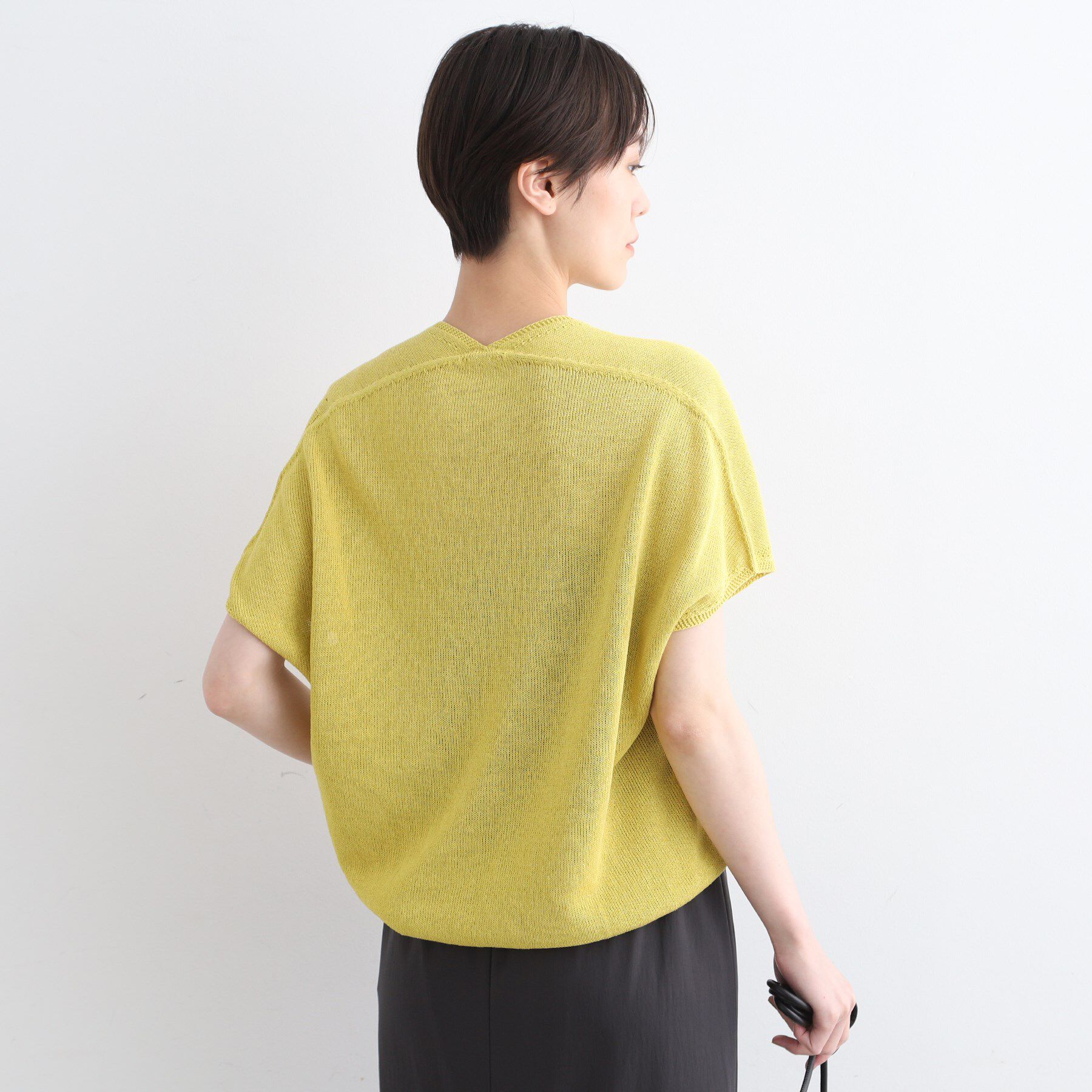 INDIVI「【洗える／サマーニット】無縫製ペーパーヤーンアシメ編地ニット」|ニット・セーター|