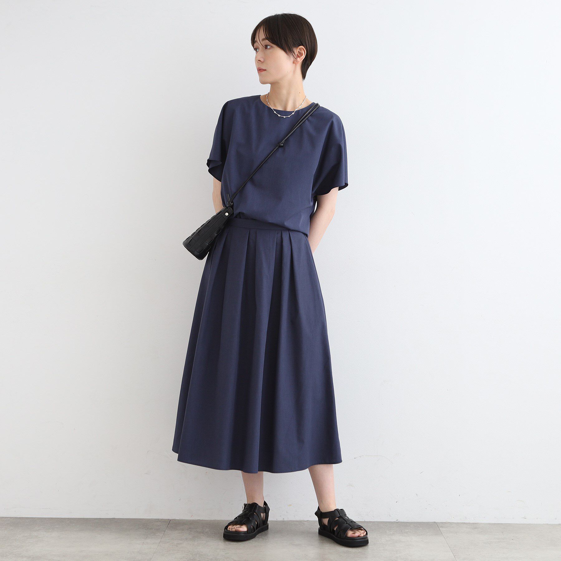 INDIVI「【洗える／UVケア／接触冷感／SETUP可能】ブロード素材フレンチブラウス」|シャツ・ブラウス|