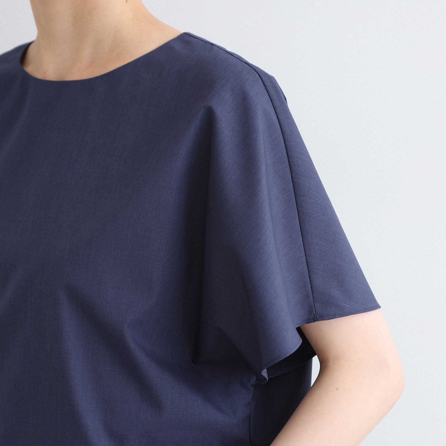 INDIVI「【洗える／UVケア／接触冷感／SETUP可能】ブロード素材フレンチブラウス」|シャツ・ブラウス|