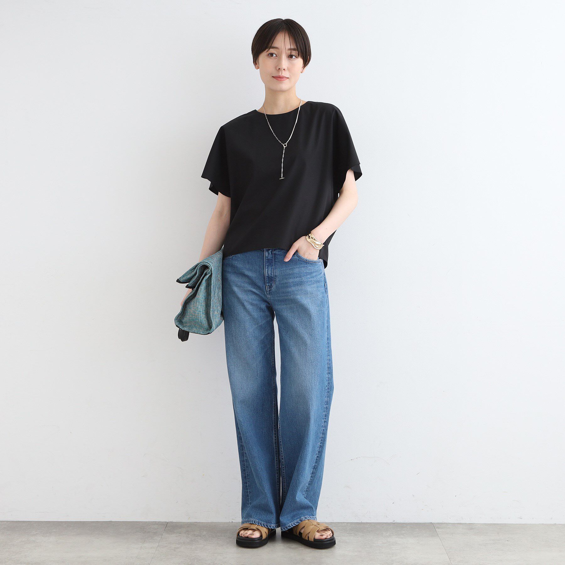 INDIVI「【洗える／UVケア／接触冷感／SETUP可能】ブロード素材フレンチブラウス」|シャツ・ブラウス|