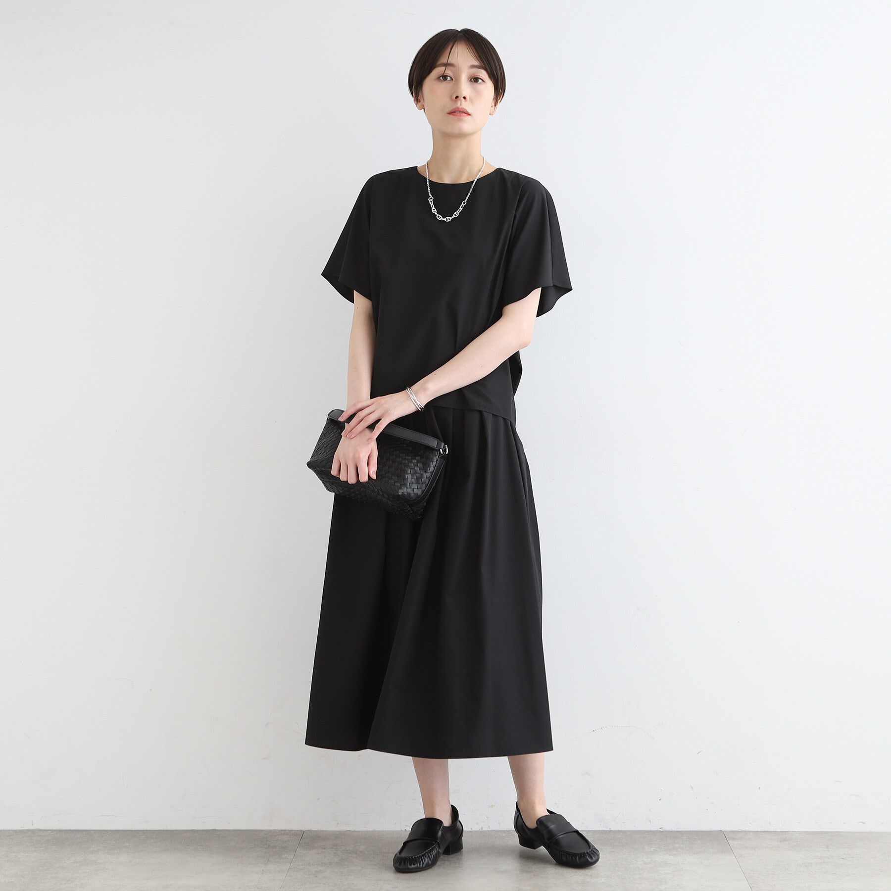 INDIVI「【洗える／UVケア／接触冷感／SETUP可能】ブロード素材フレンチブラウス」|シャツ・ブラウス|