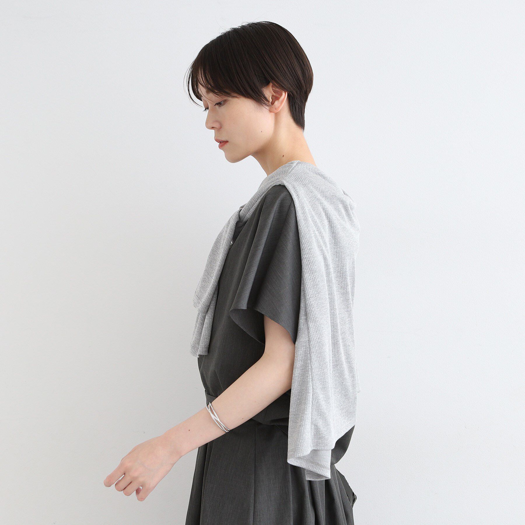 INDIVI「【洗える／UVケア／接触冷感／SETUP可能】ブロード素材フレンチブラウス」|シャツ・ブラウス|