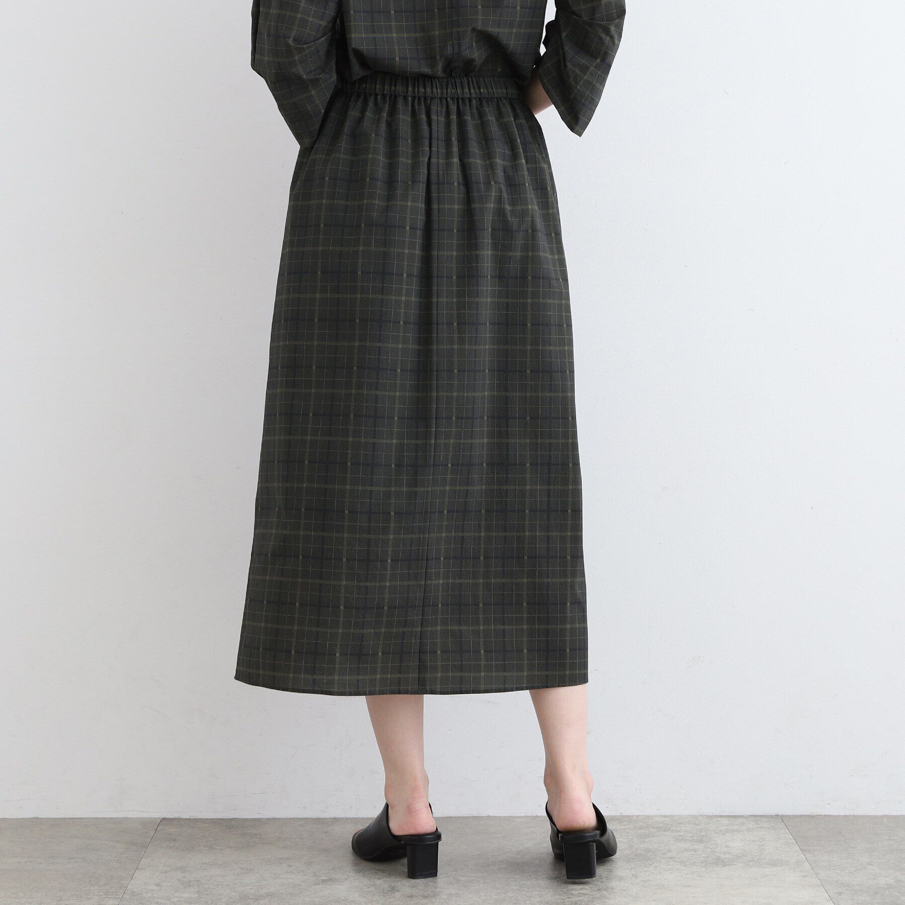 INDIVI「【洗える／SETUP可能／超軽量】チェック柄Iラインスカート」|スカート|