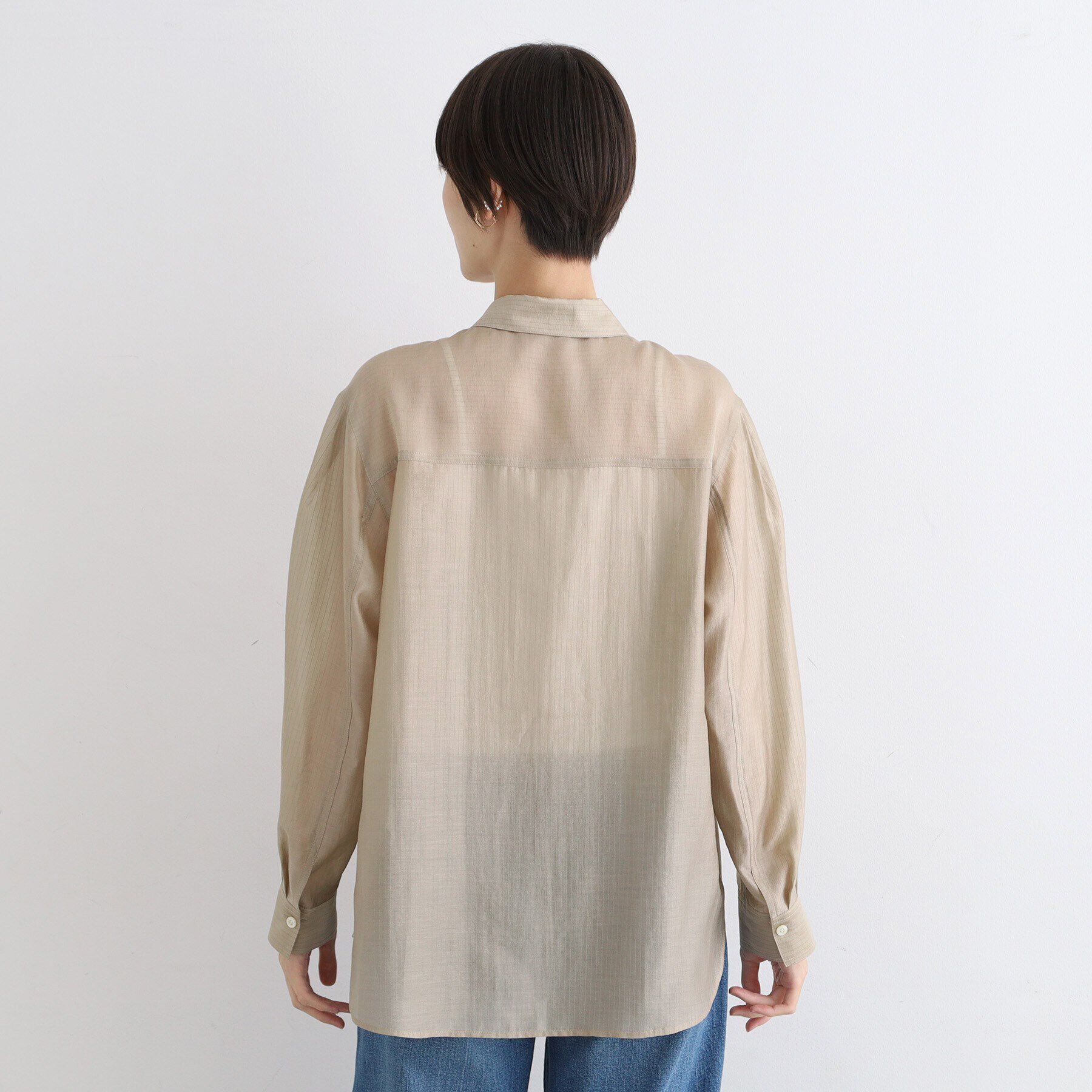 INDIVI「【洗える／シアー】モードストライプブラウス」|シャツ・ブラウス|