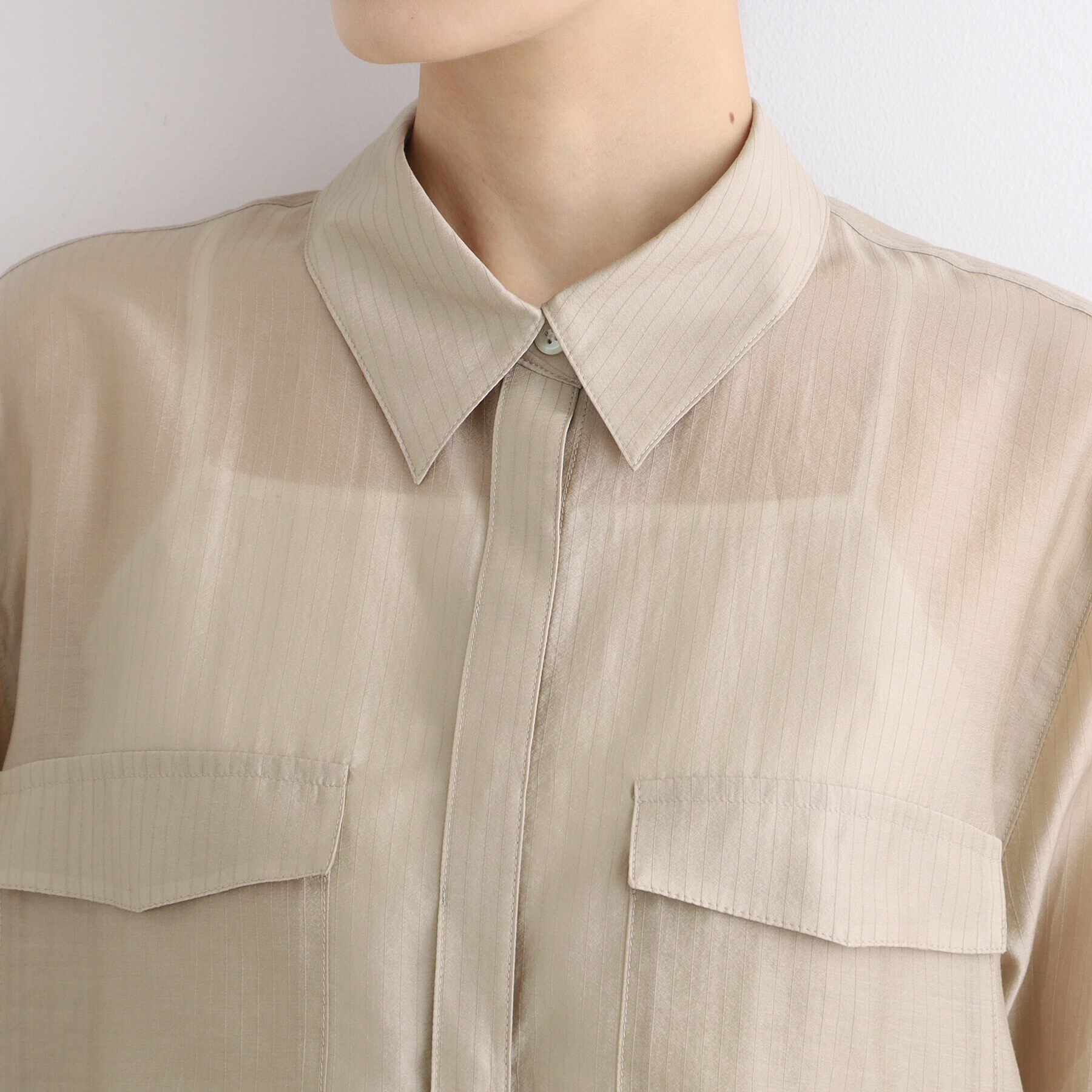 INDIVI「【洗える／シアー】モードストライプブラウス」|シャツ・ブラウス|