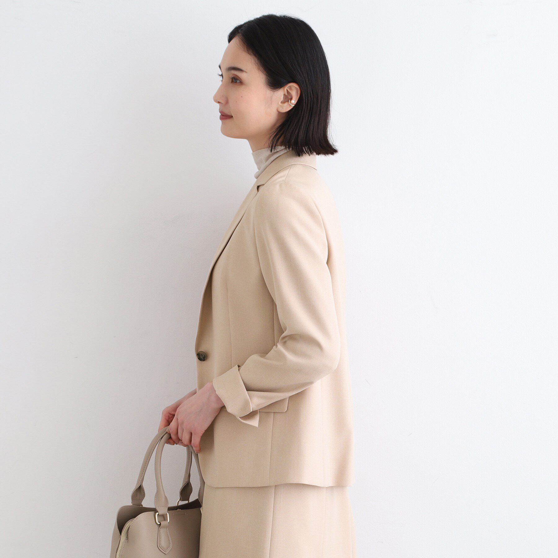 INDIVI「【洗える／UVケア／定番スーツ】ウール調テーラードカラージャケット」|スーツ|