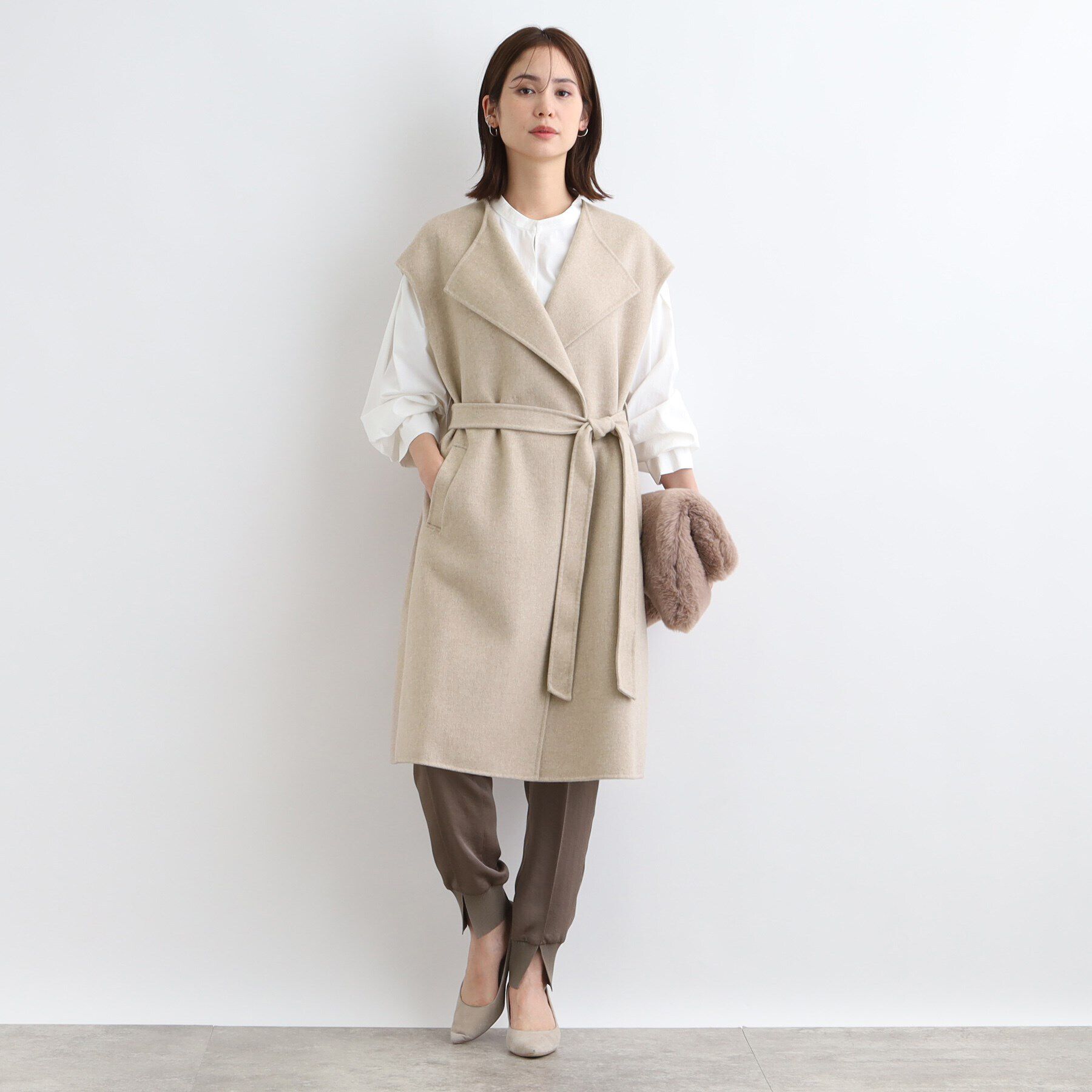 INDIVI「【ウール混／トレンド】リバージレコート」|ベスト・ジレ|