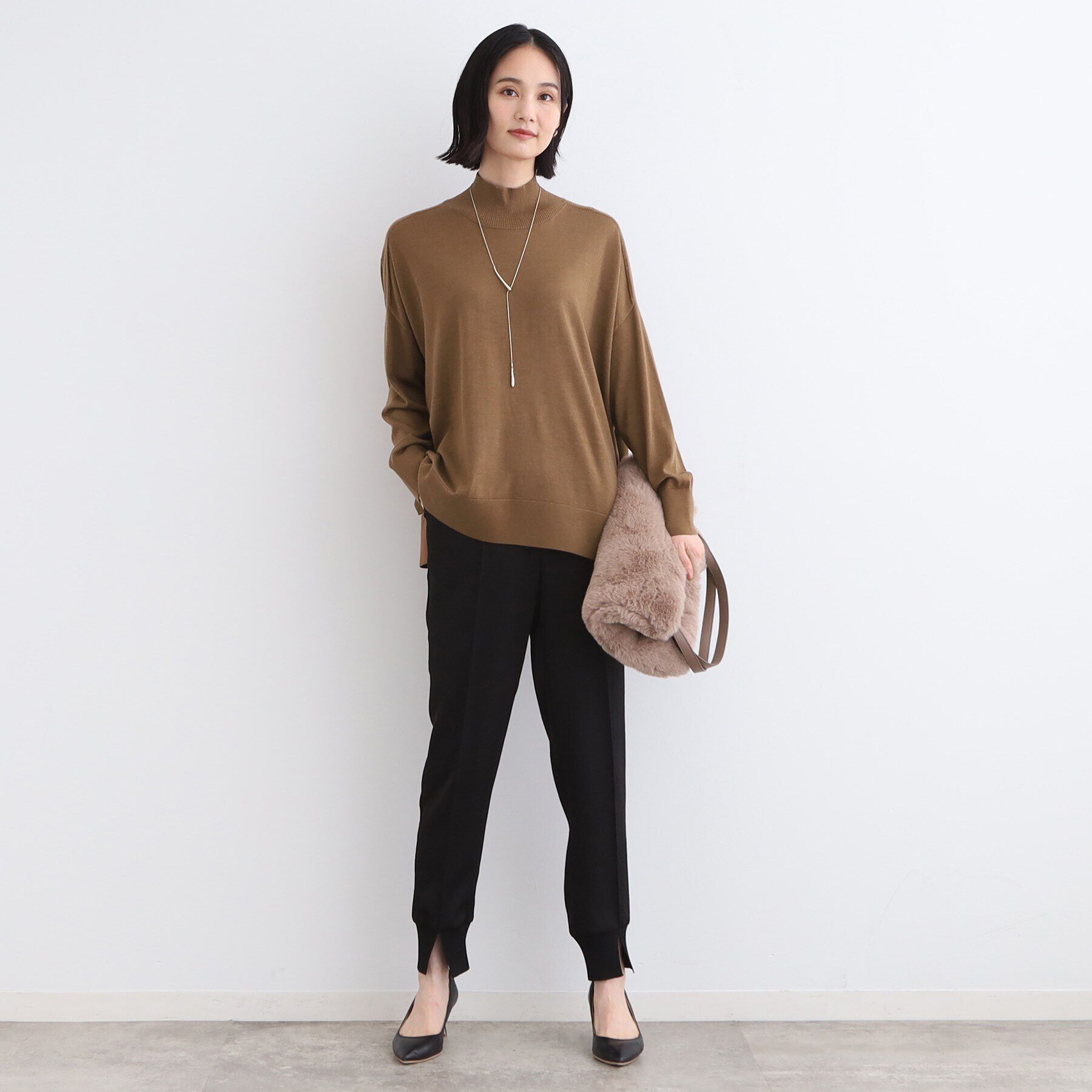 INDIVI「【ウール混】ハイネックドルマンデザインニット」|ニット・セーター|