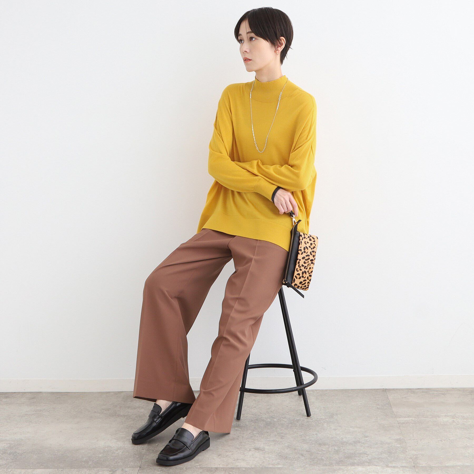 INDIVI「【ウール混】ハイネックドルマンデザインニット」|ニット・セーター|