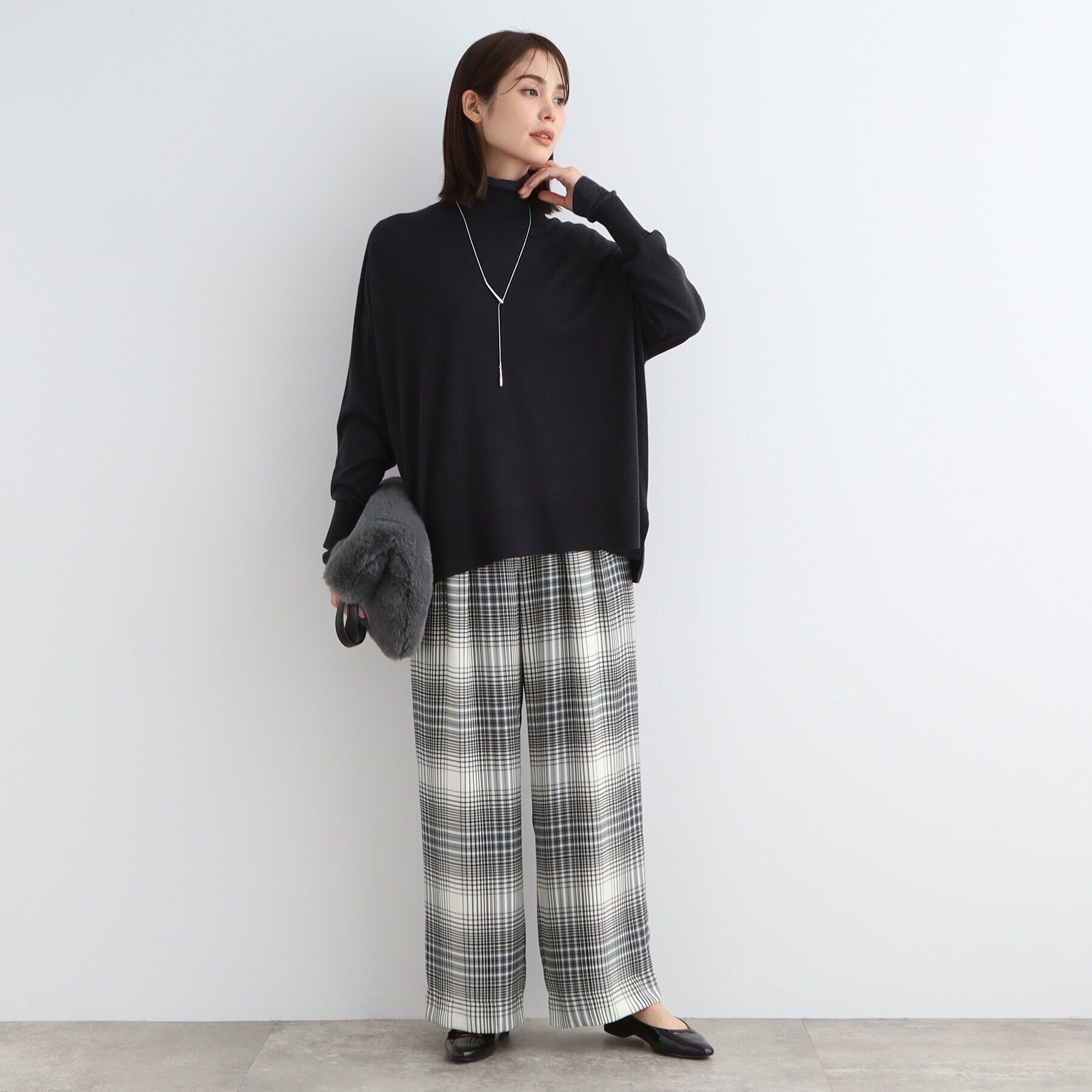 INDIVI「【洗える／ウエストゴム】グラデーションチェックパンツ」|その他|