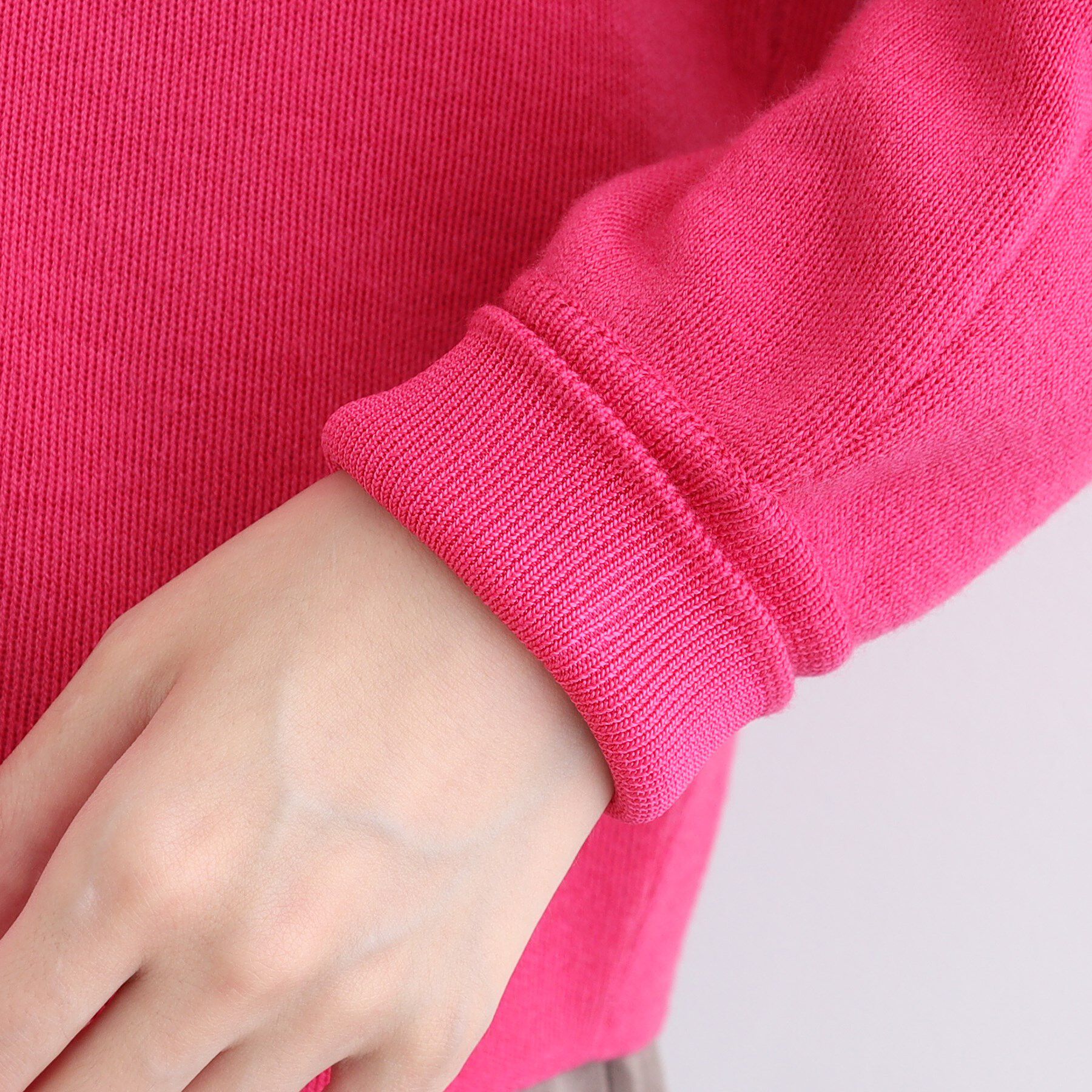 INDIVI「【ウール混／洗える】スウェットライク スムースニット」|ニット・セーター|