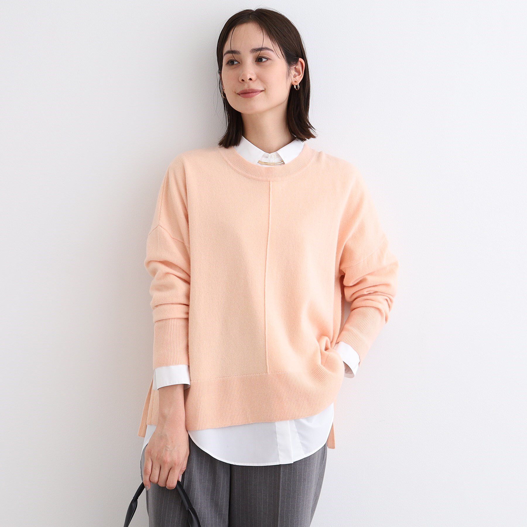 INDIVI「【カシミヤ混／洗える／リラックス】ワイドシルエットニット」|ニット・セーター|