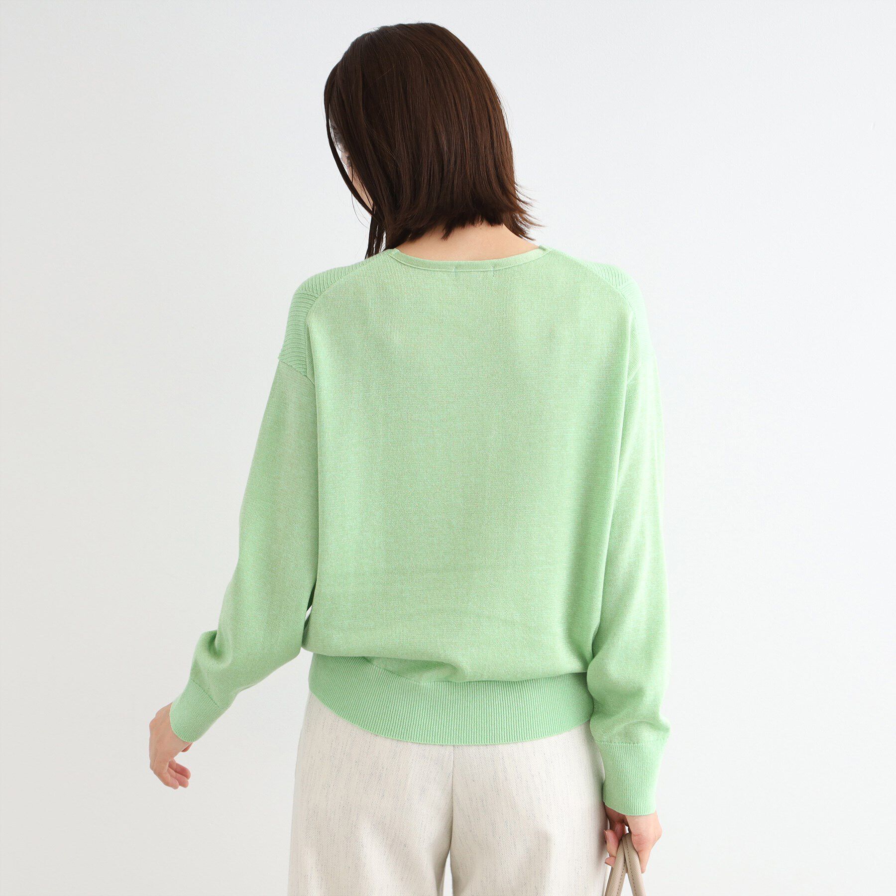 INDIVI「【洗える／日本製／ウール混】Vネックラメニット」|ニット・セーター|