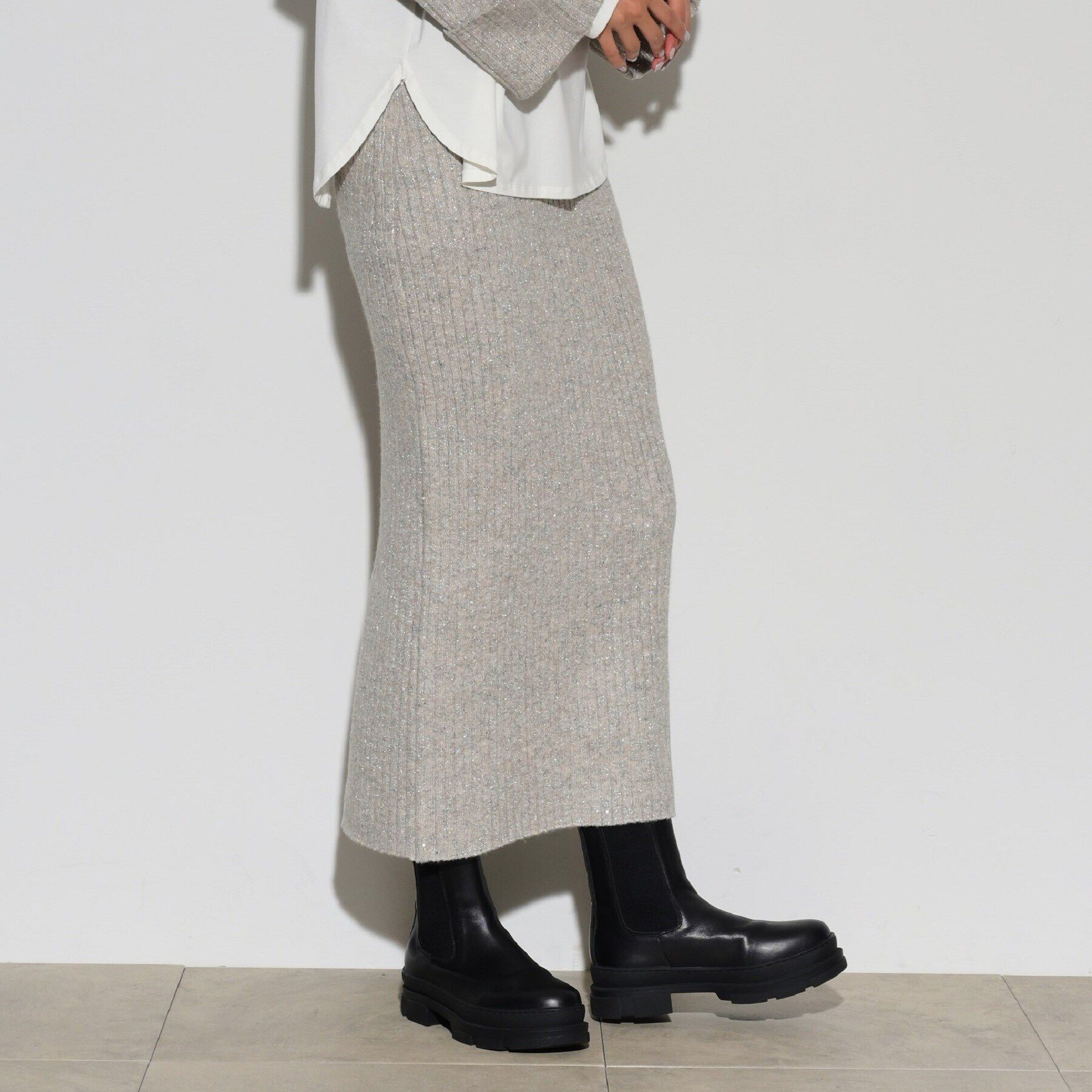 GALLEST「ワイドリブニットスカート」|スカート|