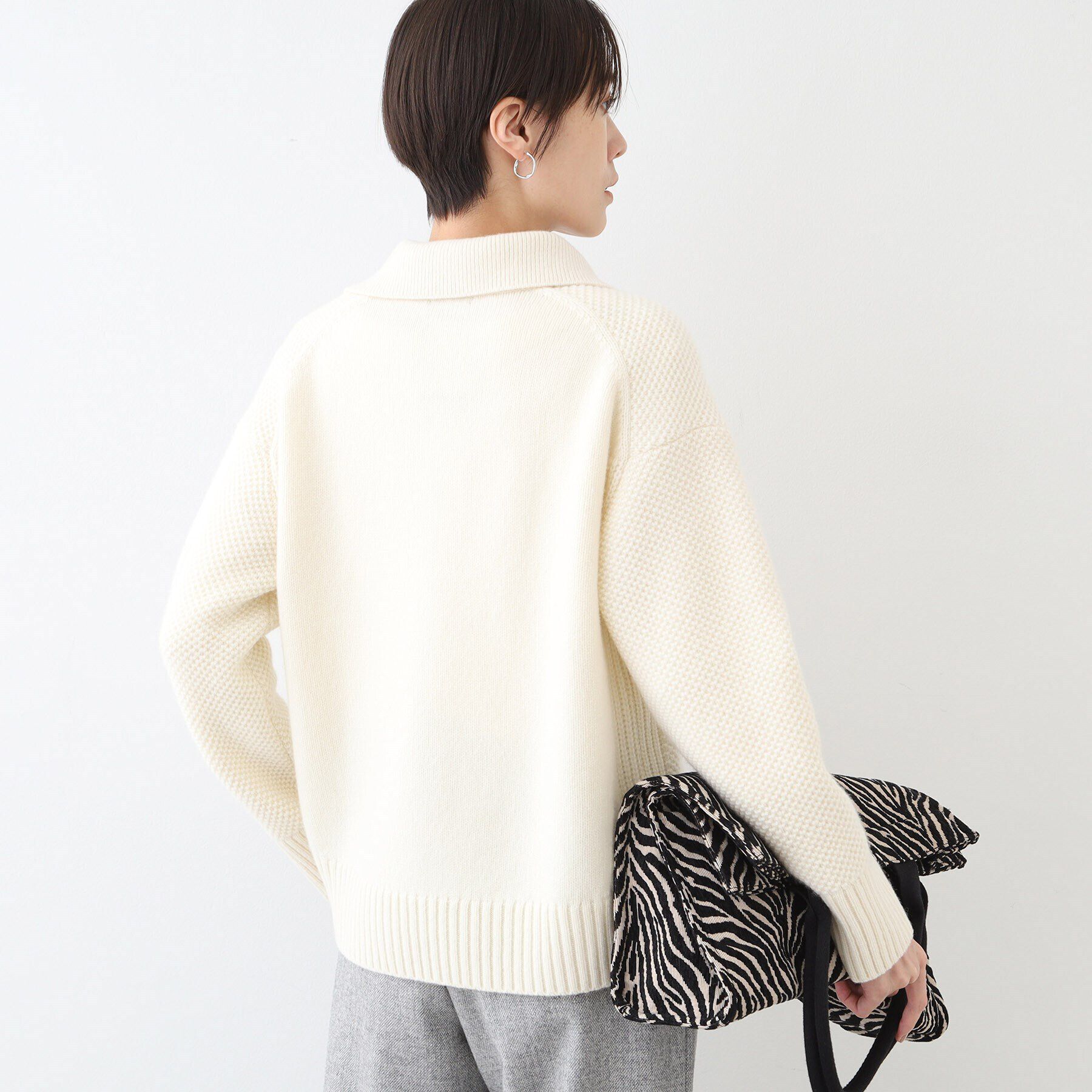 INDIVI「【日本製】衿付きニット」|ニット・セーター|