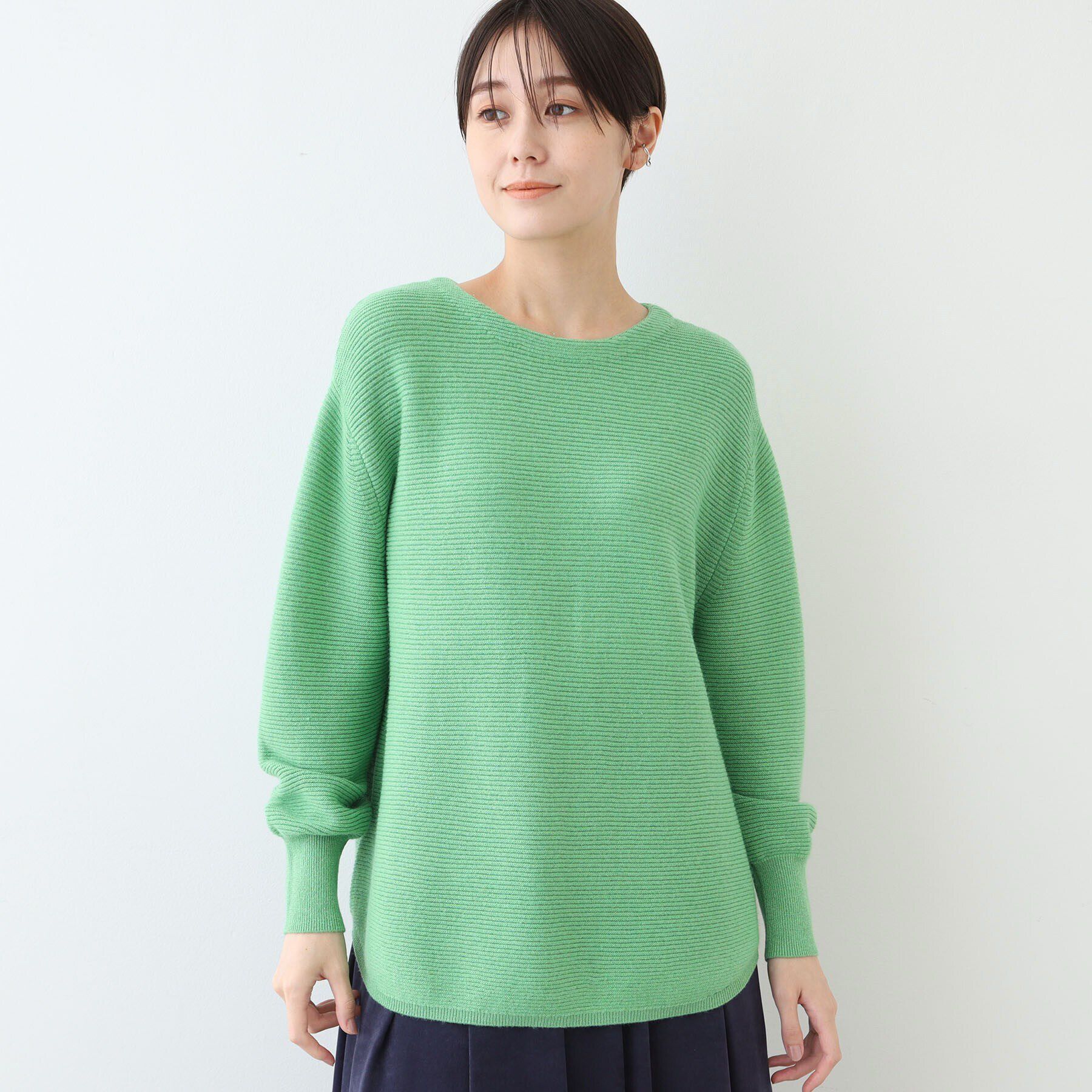 INDIVI「【カシミヤ混／洗える／ラメ】ボートネックニット」|ニット・セーター|