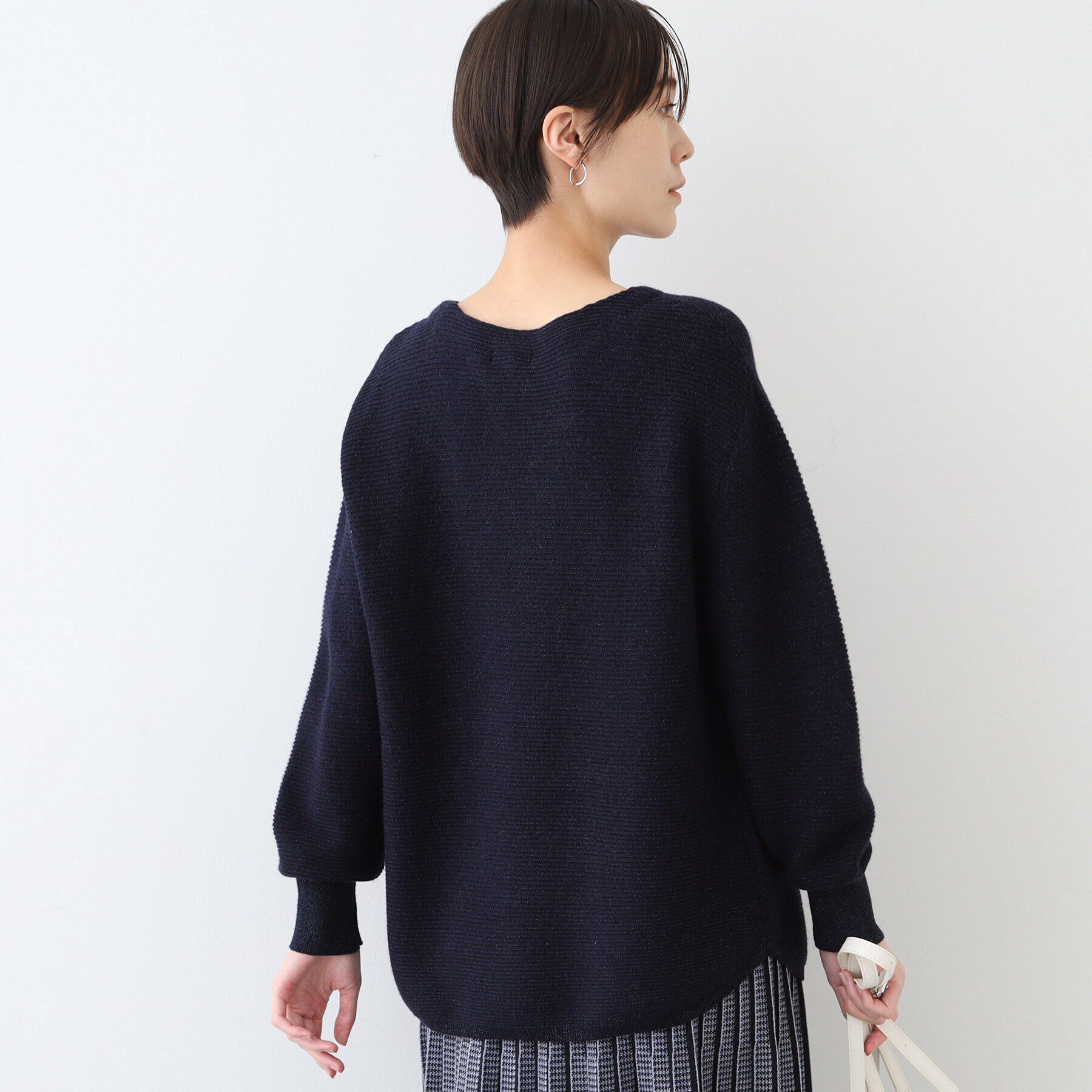 INDIVI「【カシミヤ混／洗える／ラメ】ボートネックニット」|ニット・セーター|