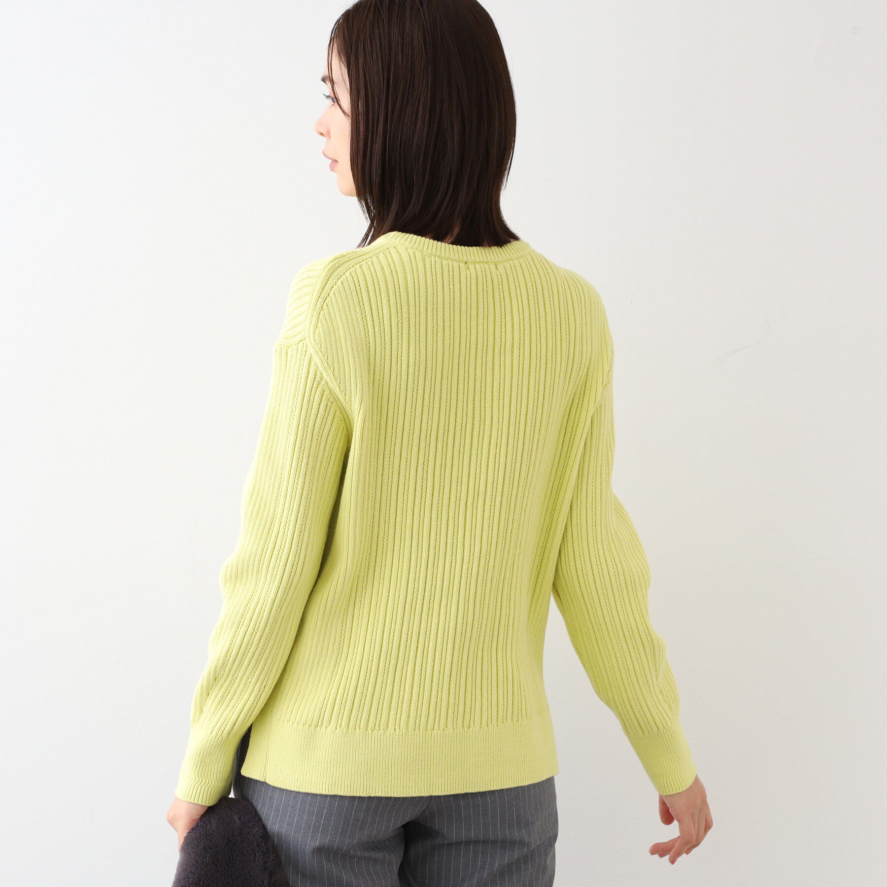 INDIVI「【コットン混／洗える】ミニケーブル柄ニット」|ニット・セーター|