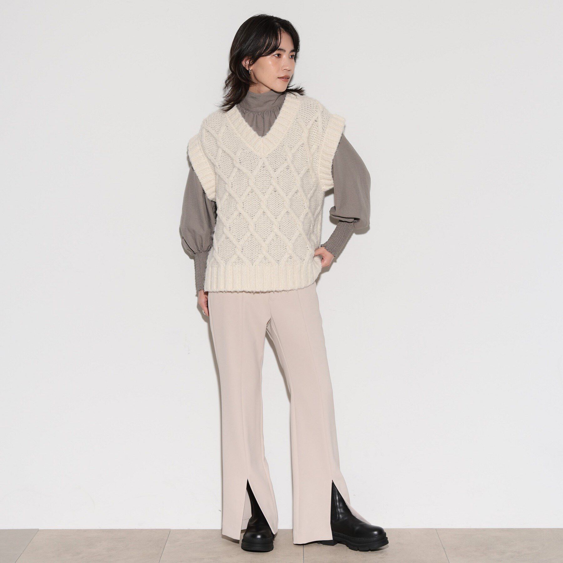 GALLEST「ケーブルニットベスト」|ベスト・ジレ|