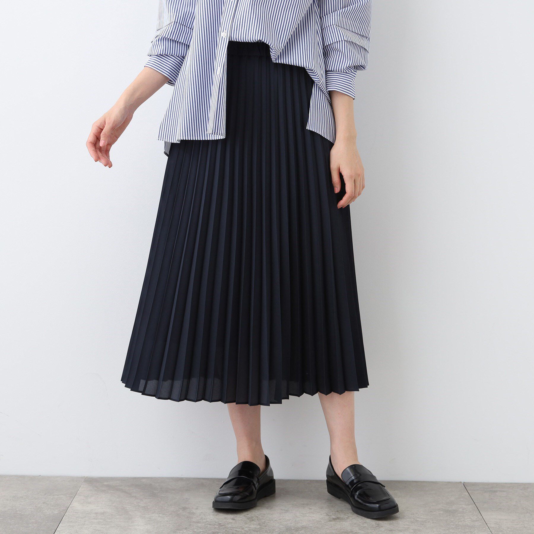 INDIVI「【洗える／ウエストゴム】アコーディオン調プリーツスカート」|スカート|