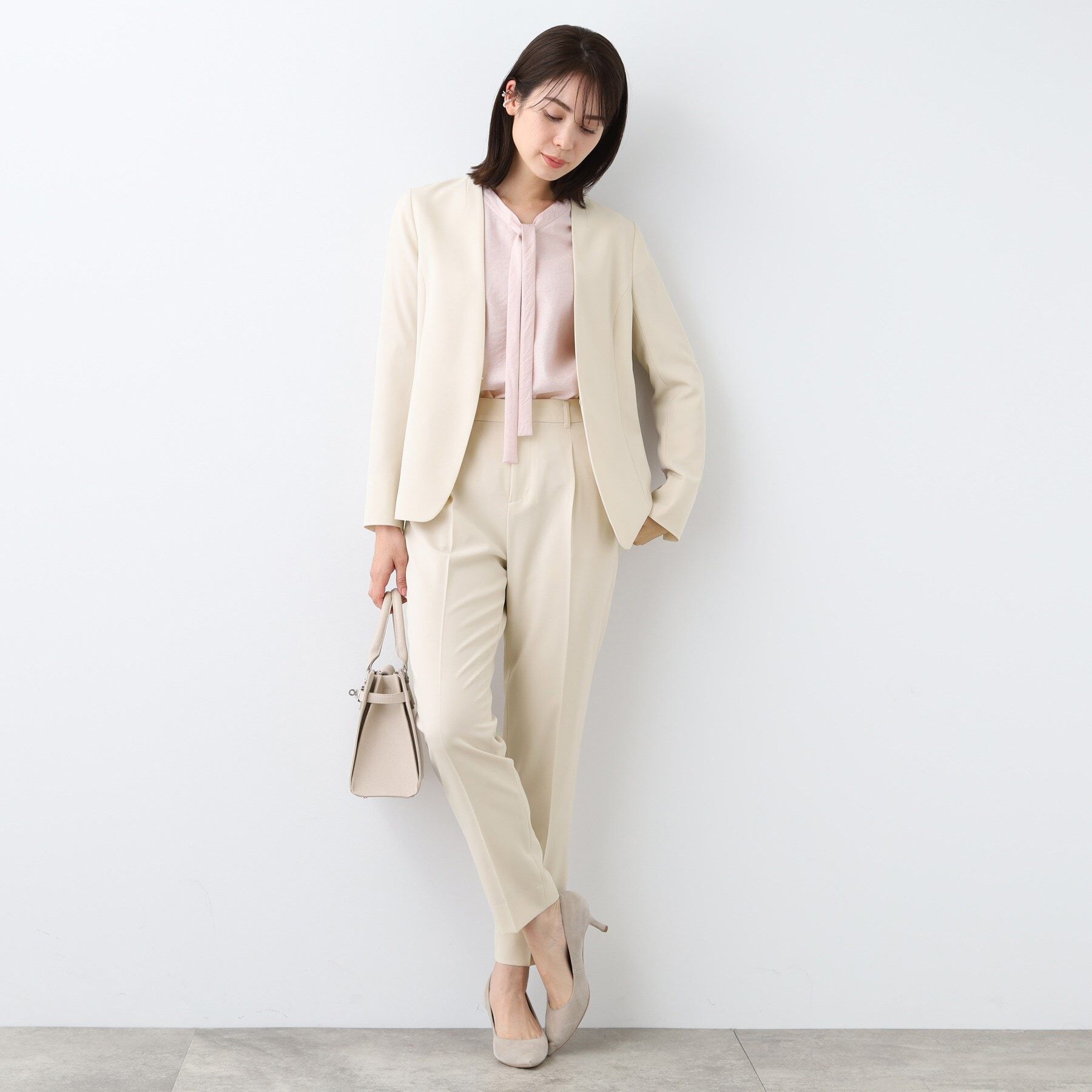 INDIVI「【洗える／UVケア／スーツ】ストレッチノーカラージャケット」|スーツ|