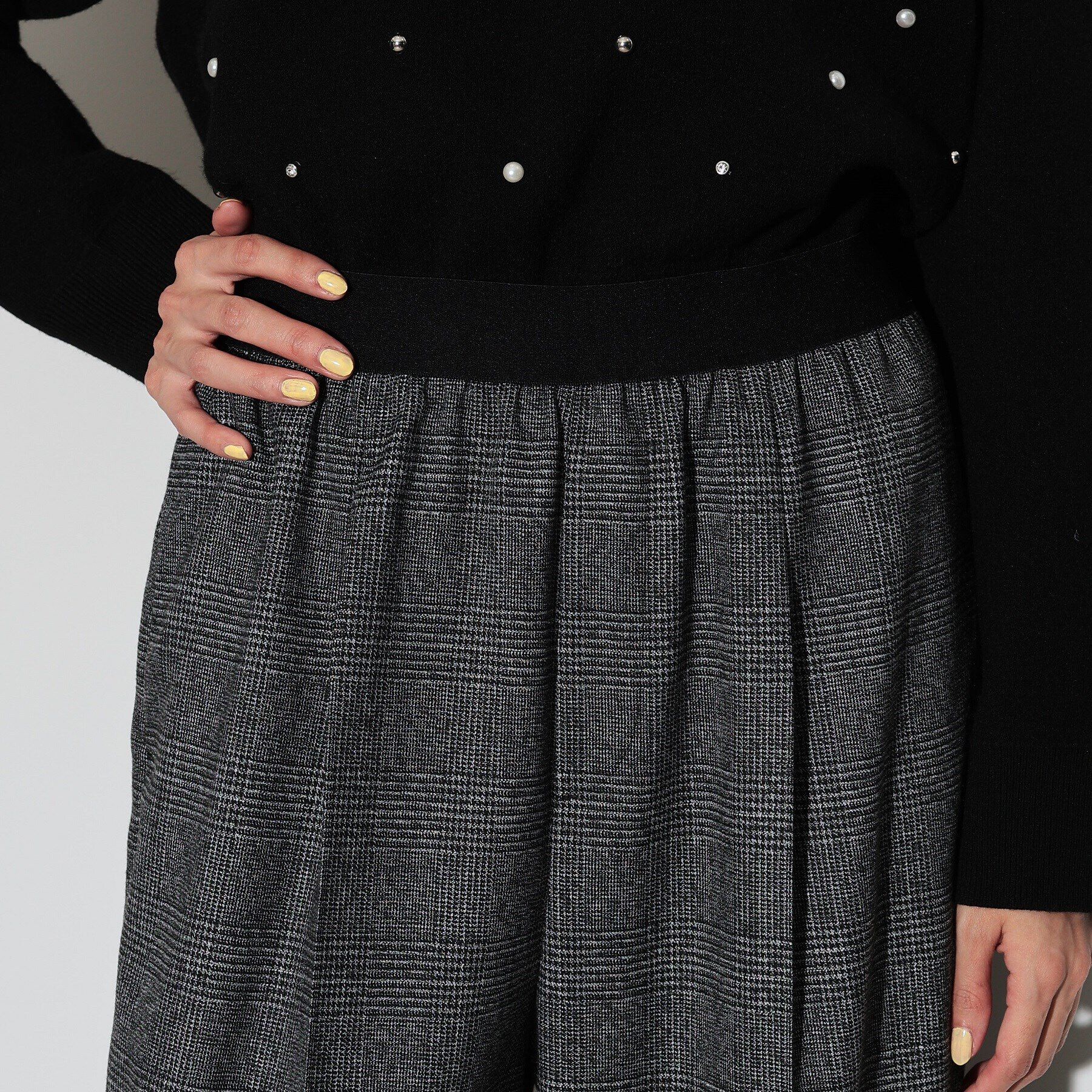 GALLEST「イージーストレートワイドパンツ【裏地付き/チェック柄】」|その他|