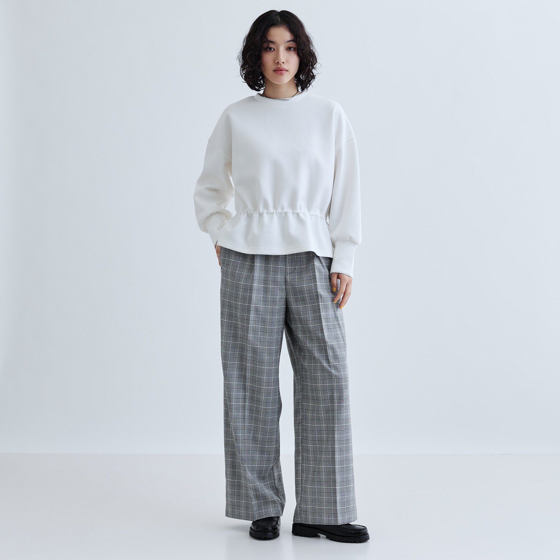 GALLEST「イージーストレートワイドパンツ【裏地付き/チェック柄】」|その他|