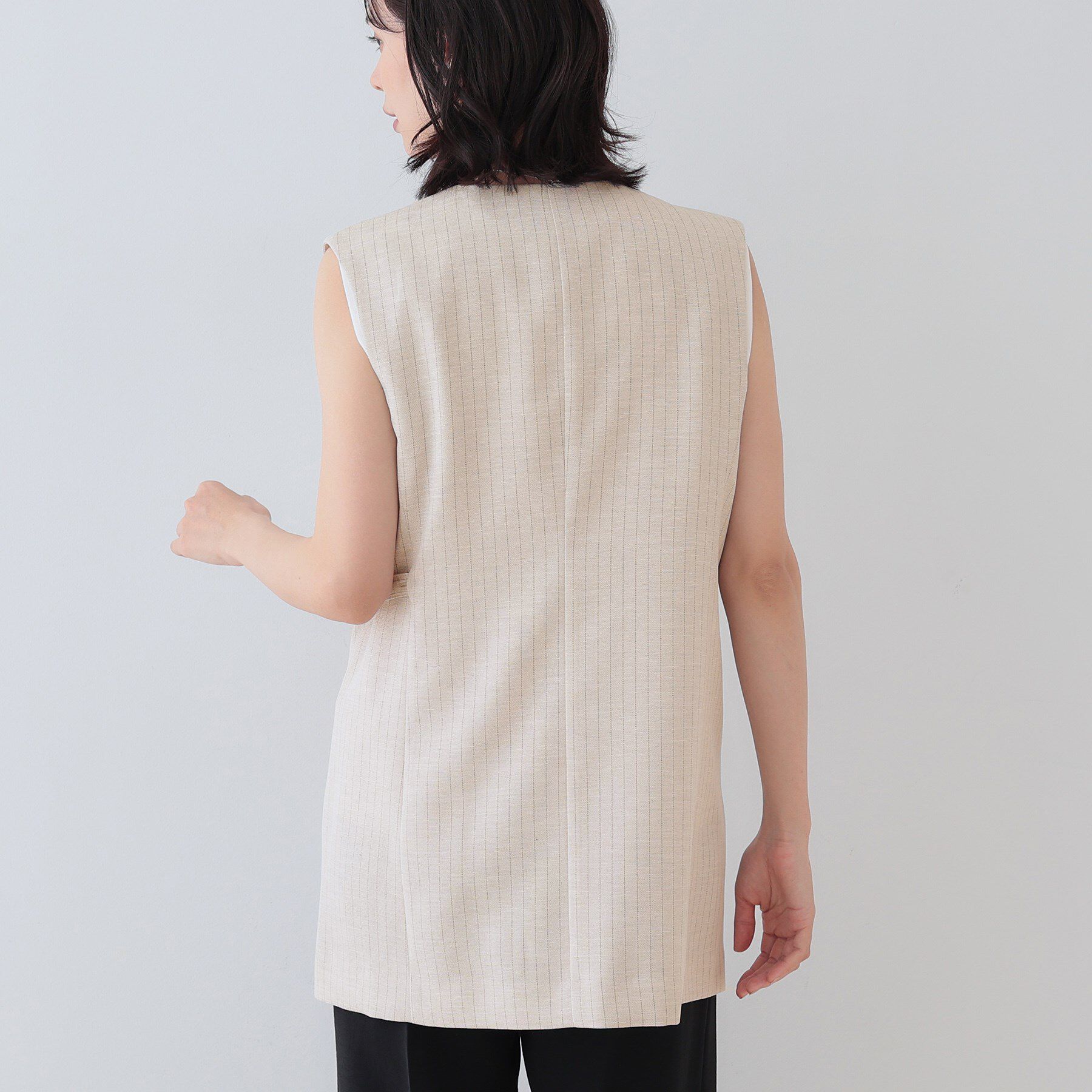 INDIVI「【こなれSETUP】リネンライクジレジャケット」|ベスト・ジレ|