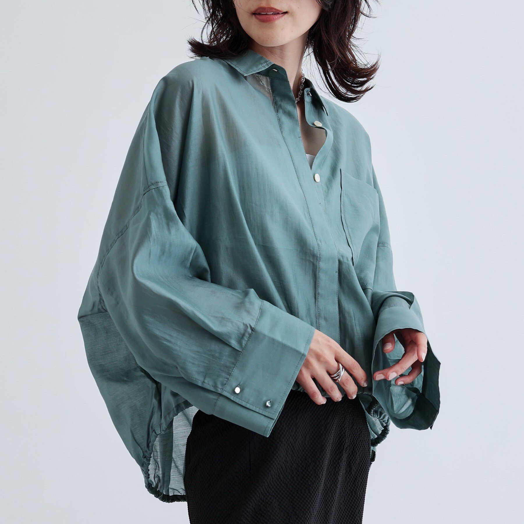 GALLEST「【再入荷】シアーローンステンカラーシャツ/シアーシャツ/シアートップス」|シャツ・ブラウス|