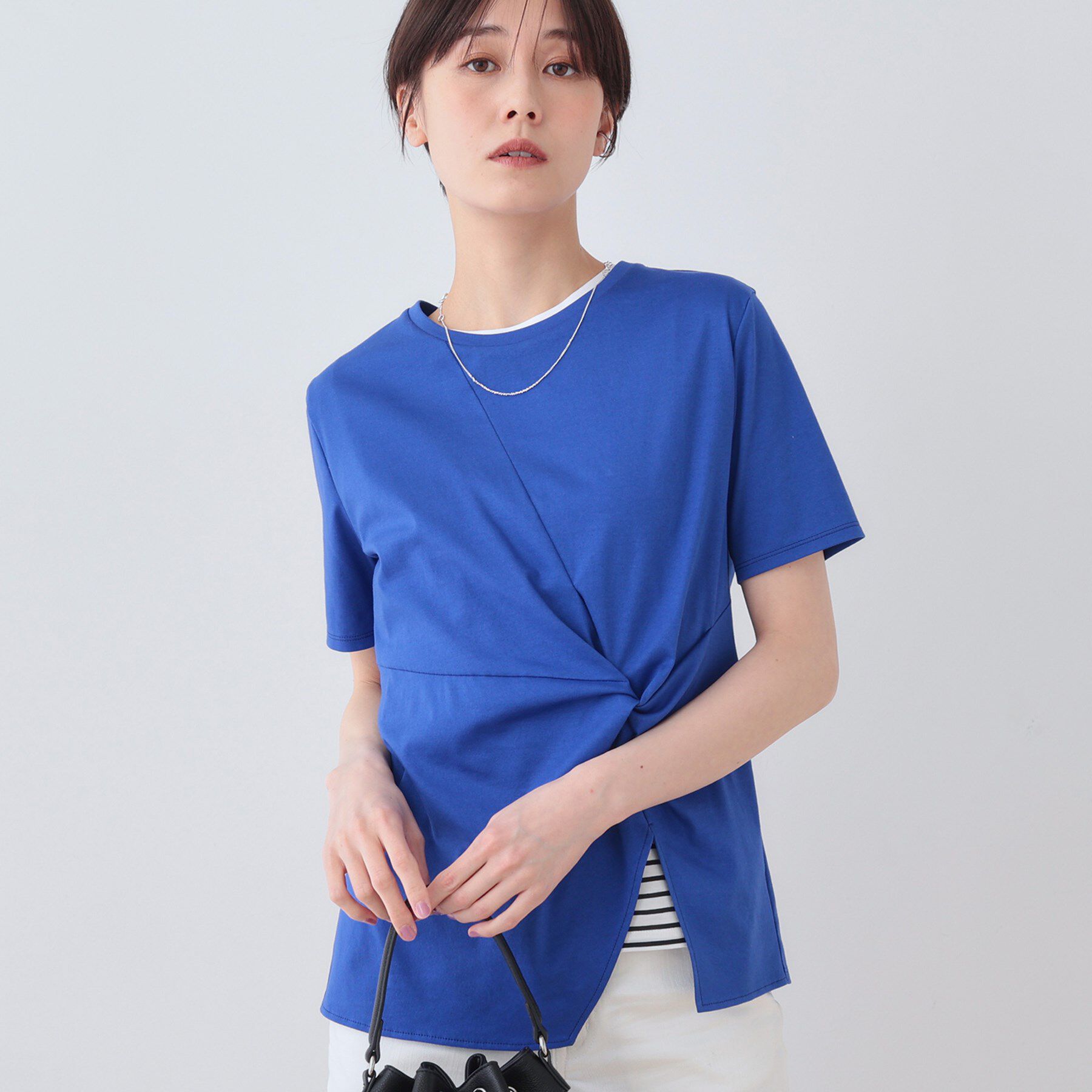 INDIVI「【洗える】ねじりデザインTシャツ」|Tシャツ・カットソー|