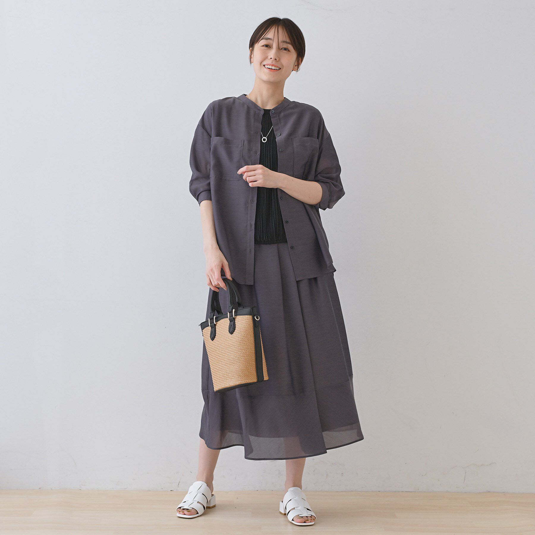 INDIVI「【洗える／ドット柄／凹凸素材】プリーツデザインブラウス」|シャツ・ブラウス|